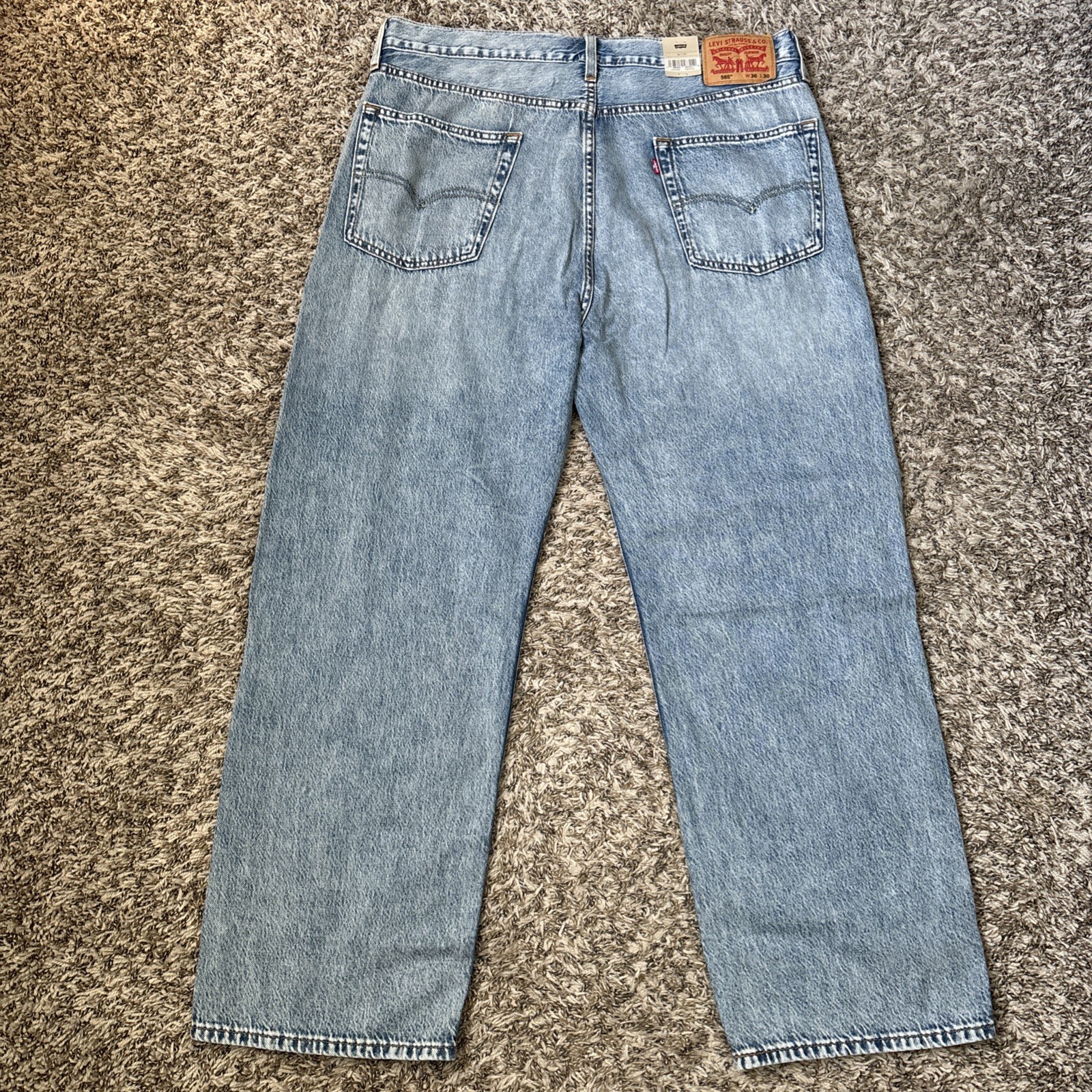 Levi’s 565 Men’s Loose Straight Denim Jeans Light Wash 36×30,Classic Fit NWT