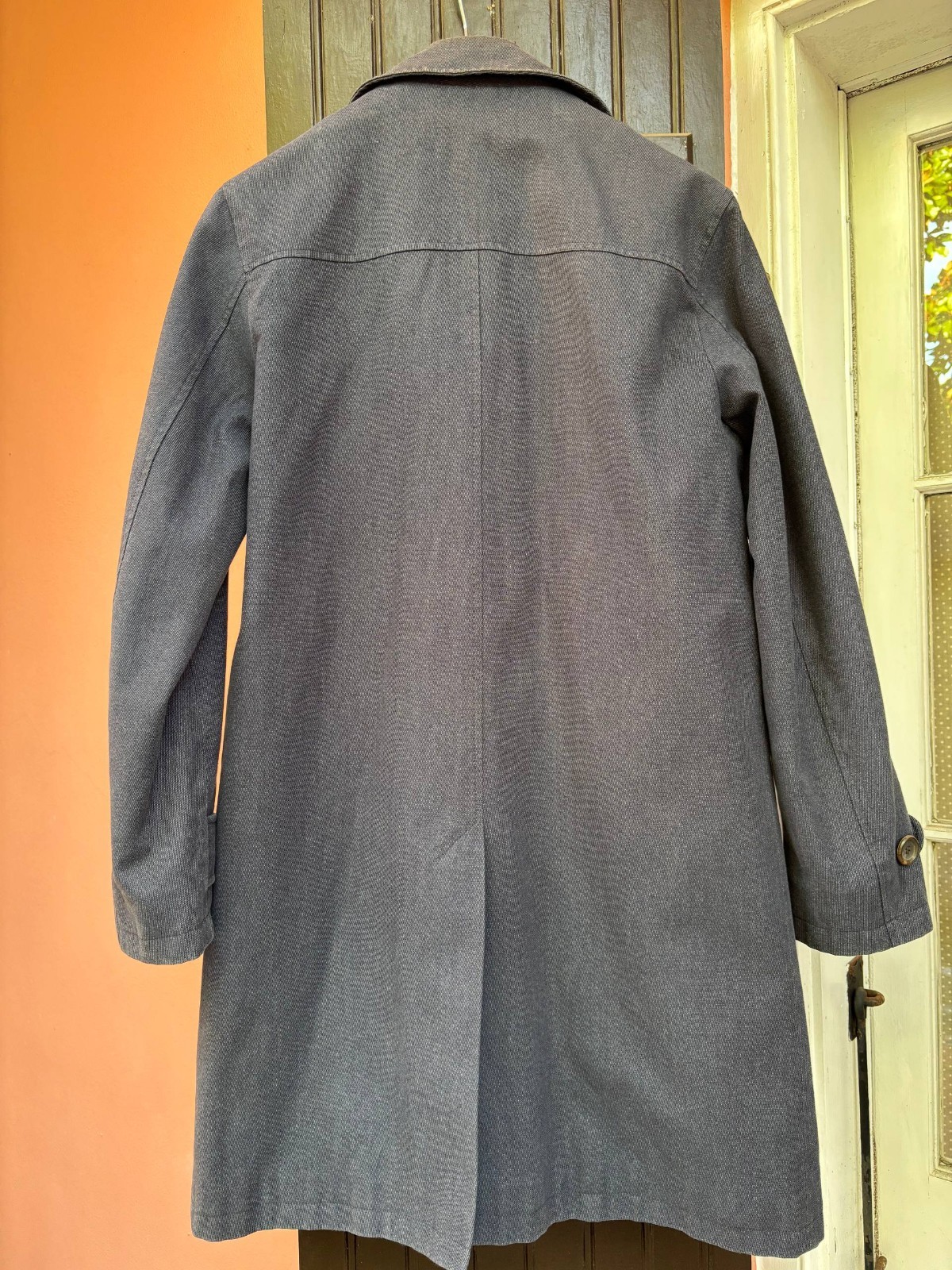 Oliver Spencer Blue Mid-Length Overcoat Coat 36 Made in England