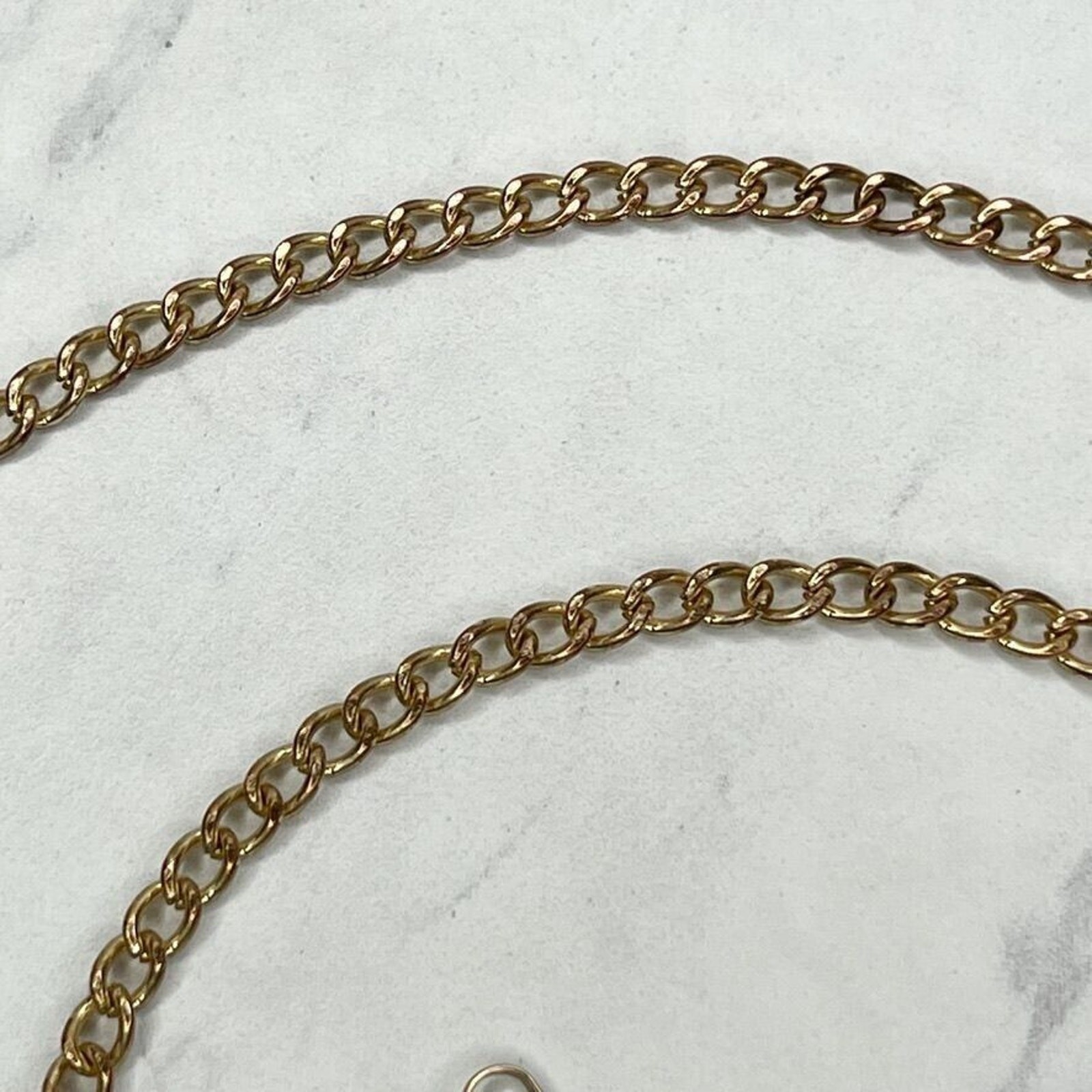Gold Tone Skinny Chain Link Purse Handbag Replacement Strap 48″