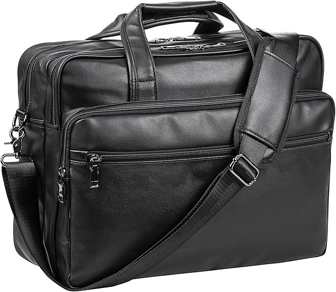 Maletin De Piel Hombre Laptop 15.6 17.3 Pulgadas Mensajero Portafolio Negocios