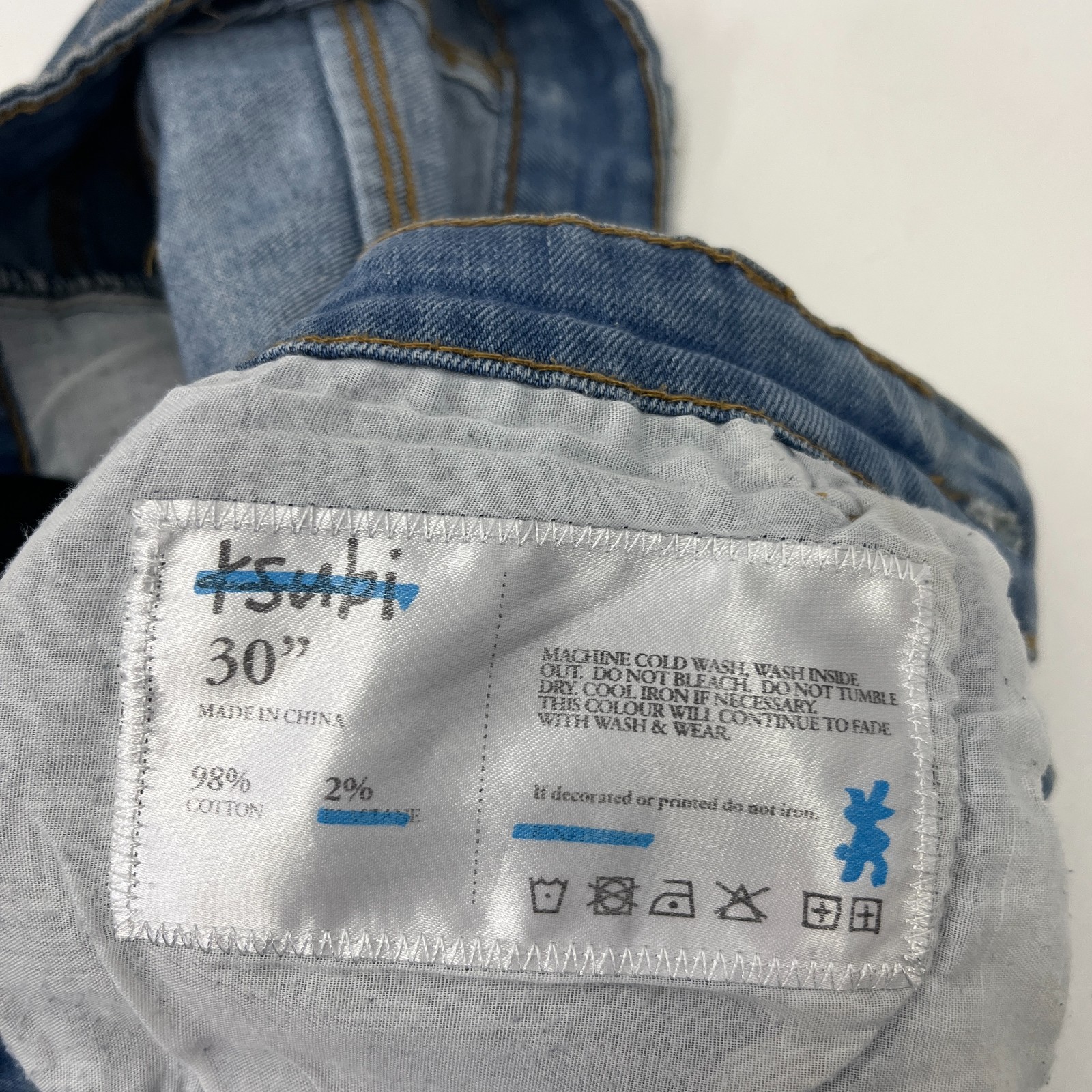 KSubi Jeans Van Winkle Exit Dust Blue Mens 30″ Skinny Fit Stretch Street