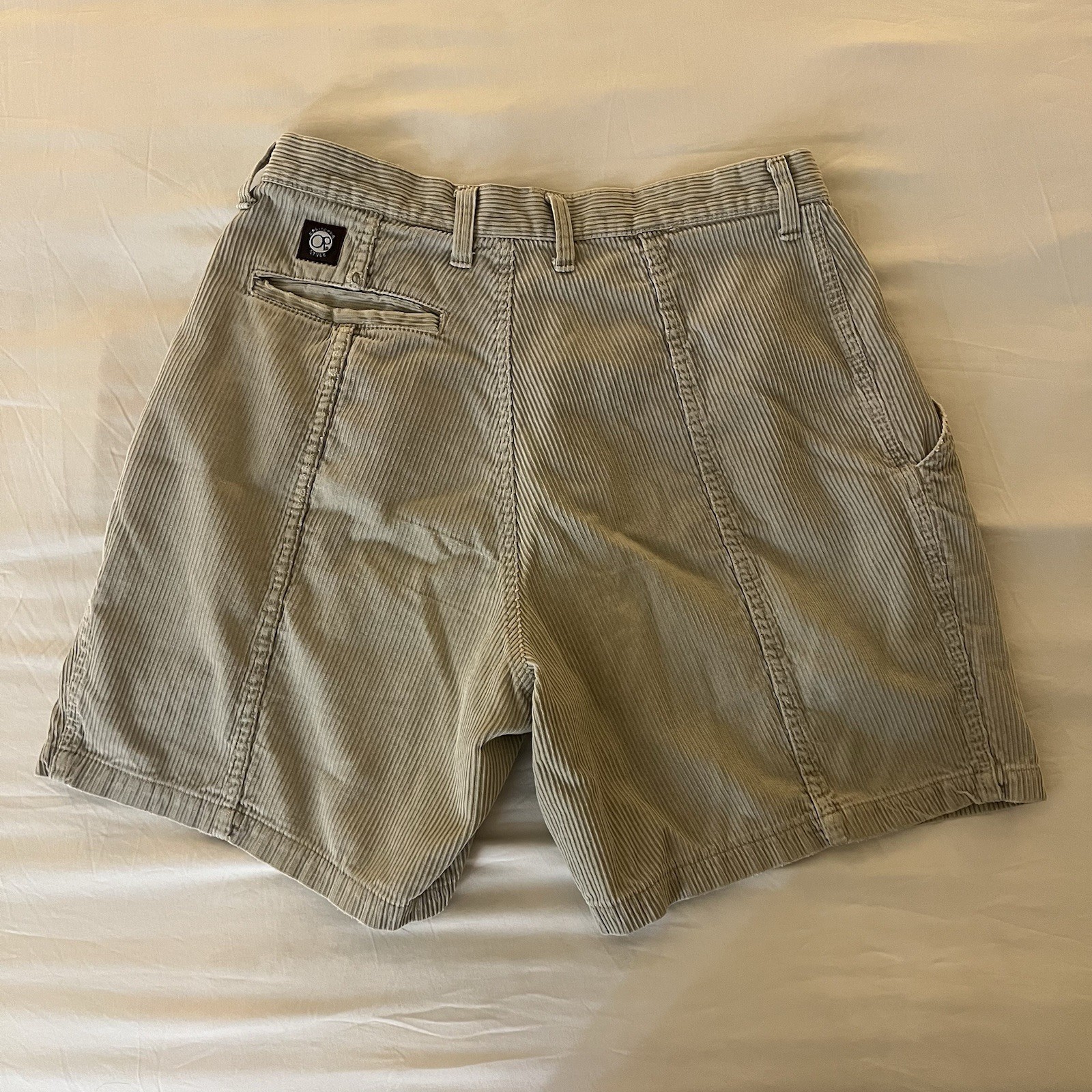 Ocean Pacific OP Men’s Vintage 70’s/80’s Corduroy Shorts Beige Tan Size 30 6.5”