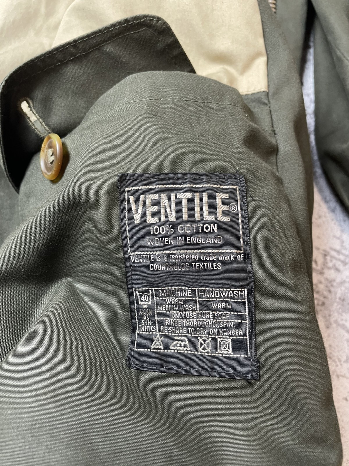 Barbour Ventile Jacket C42 (107cm) A1005 Unlined Green Vintage Rare
