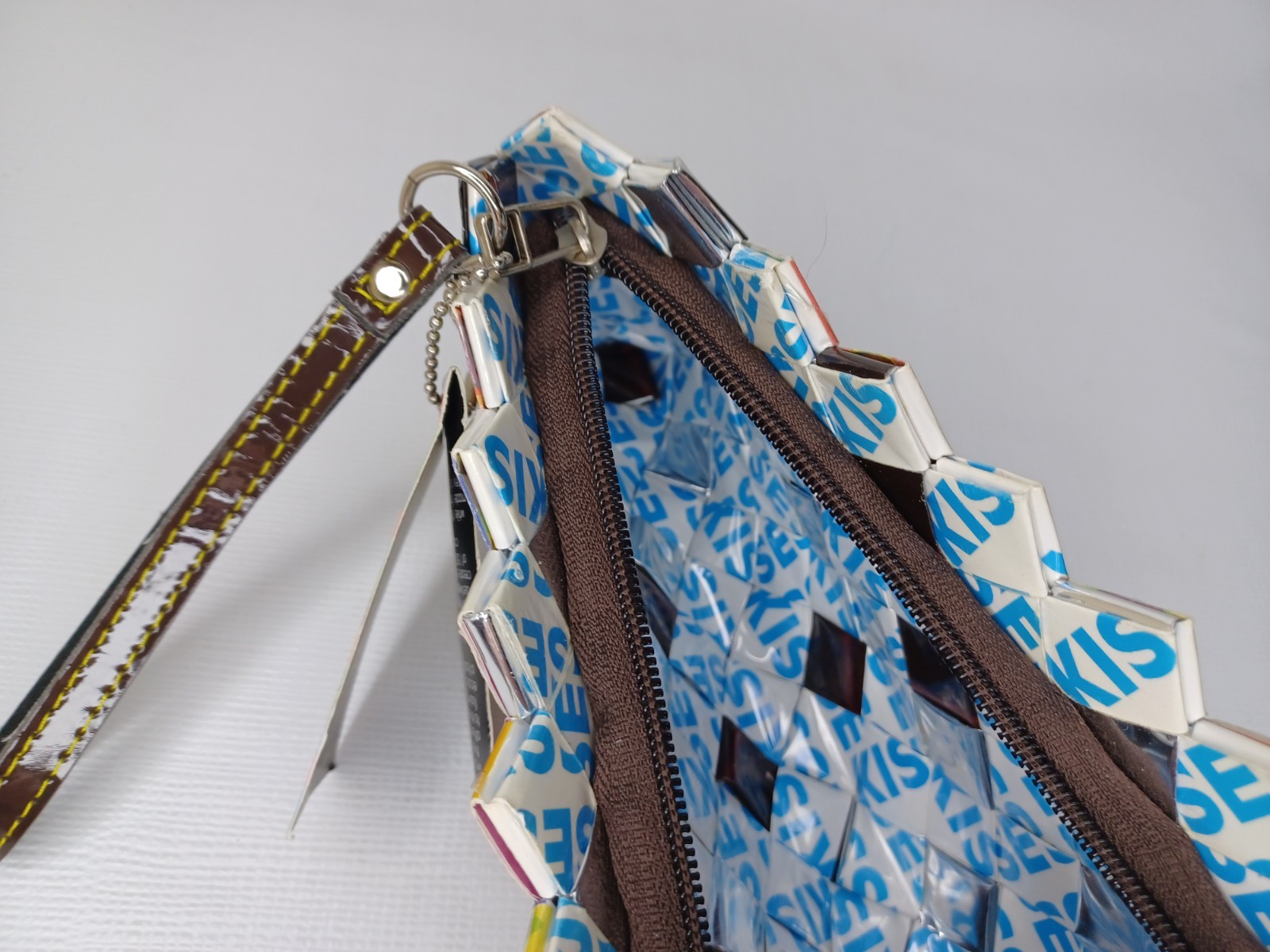 Nahui Ollin Candy Wrapper Clutch Purse With Handle Kisses