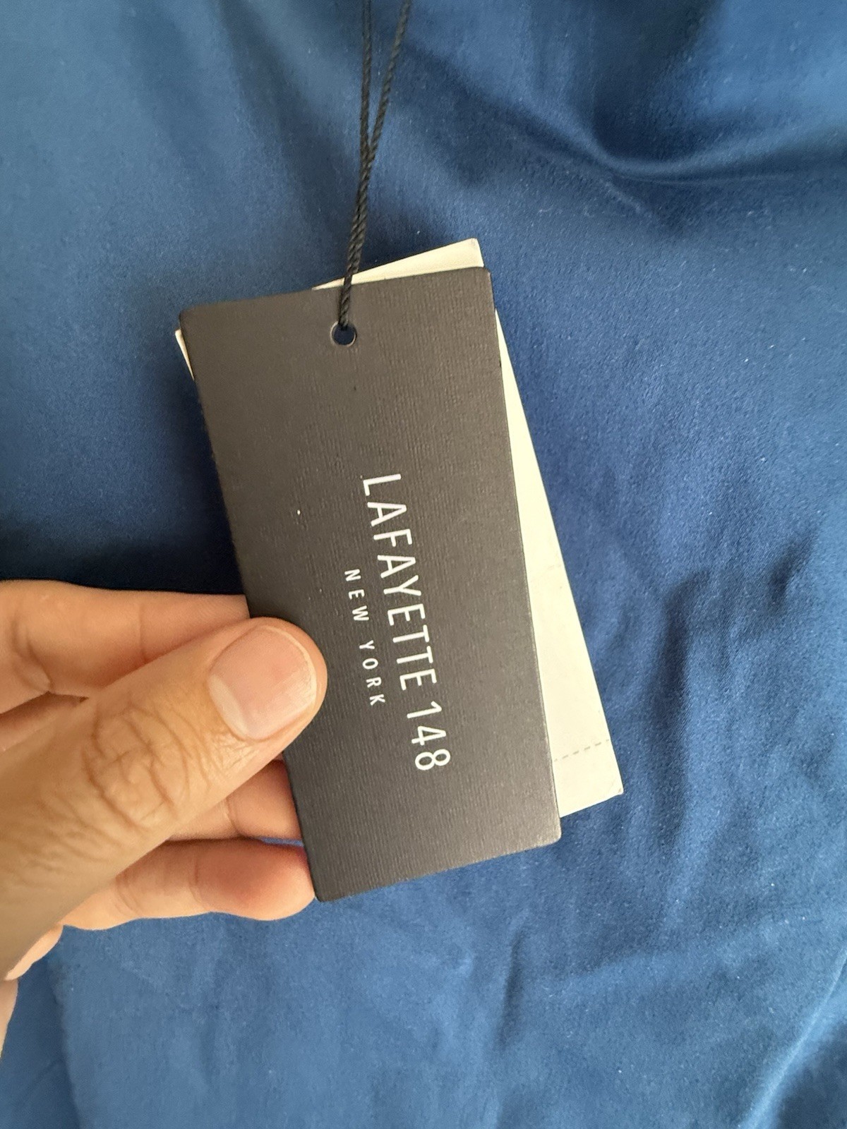 NWT Lafayette 148 New York 24W Glaze Blue Cotton Stretch Pants Trousers $298