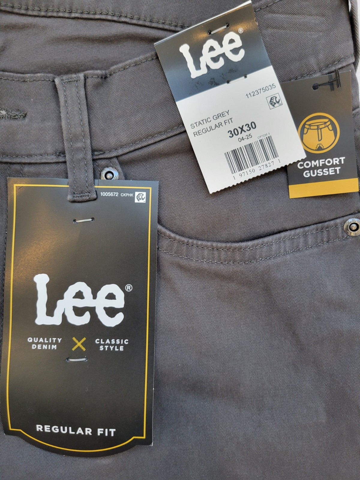 Lee Regular Fit Classic Style Jeans Men’s Size 30×30 Gray Quality Denim