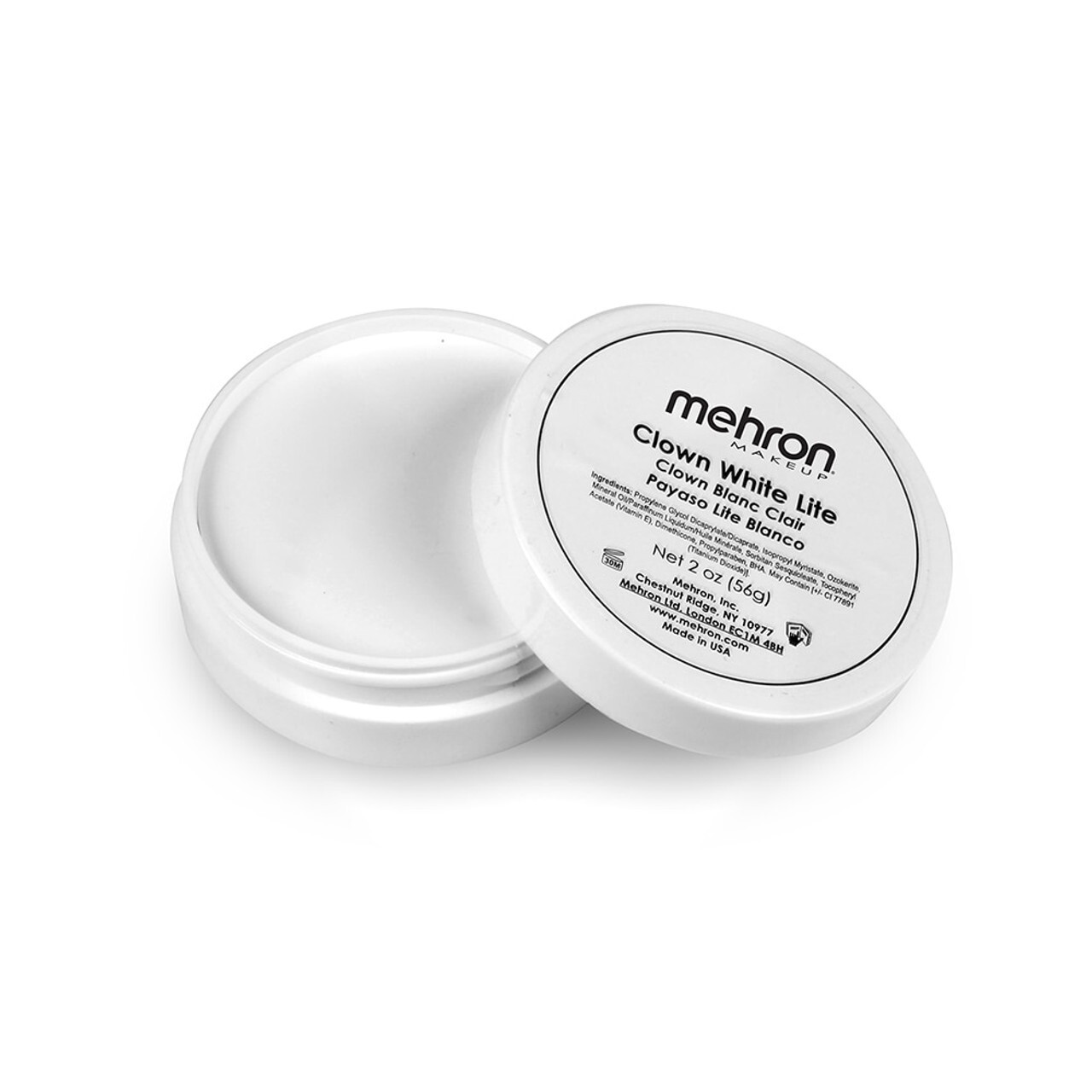 Clown White Lite 2oz theatrical circus face paint stage makeup cosmetic Mehron