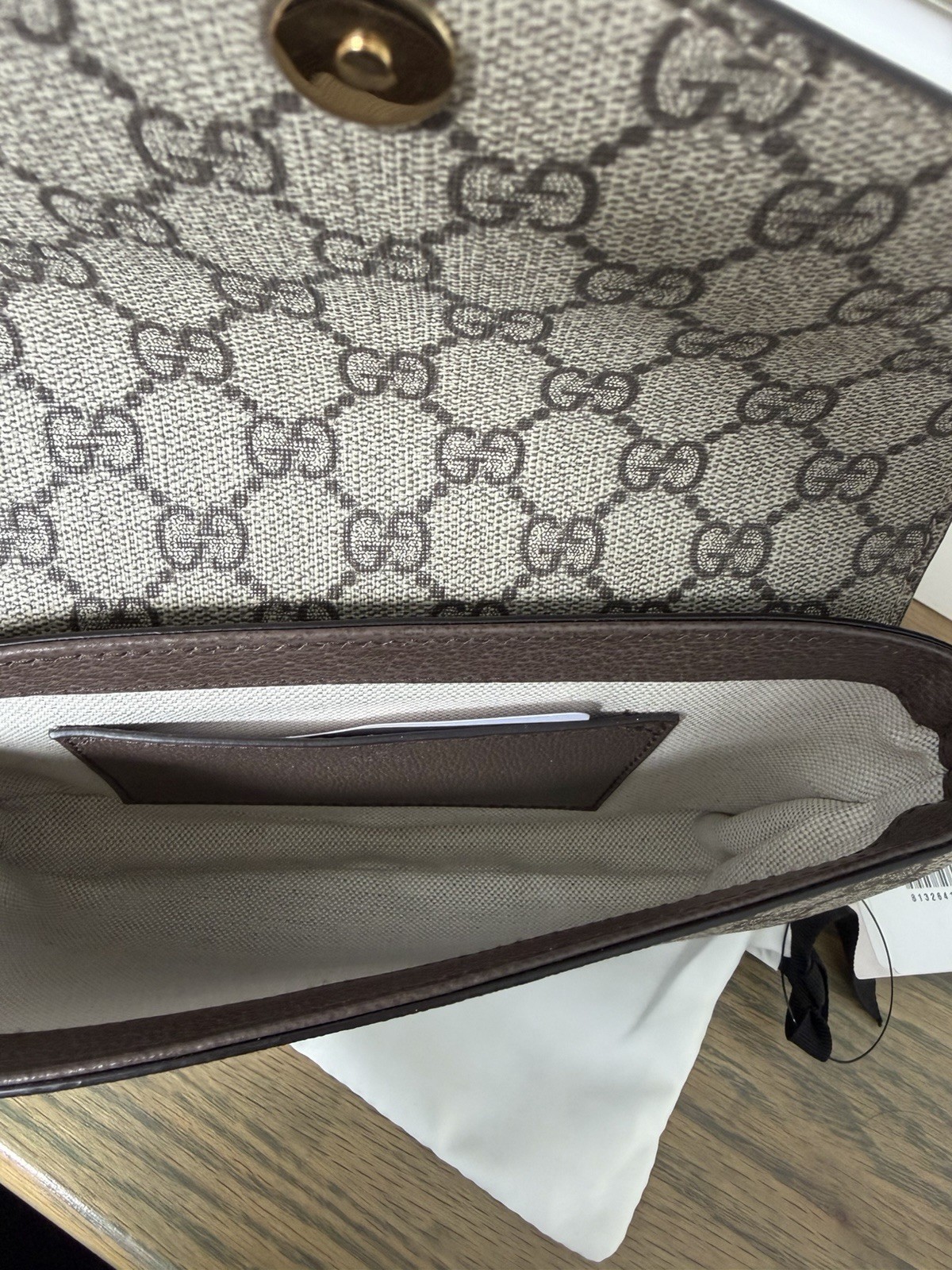 Gucci GG Supreme Monogram Web Stripe Shoulder Bag 764961 New With Tag .