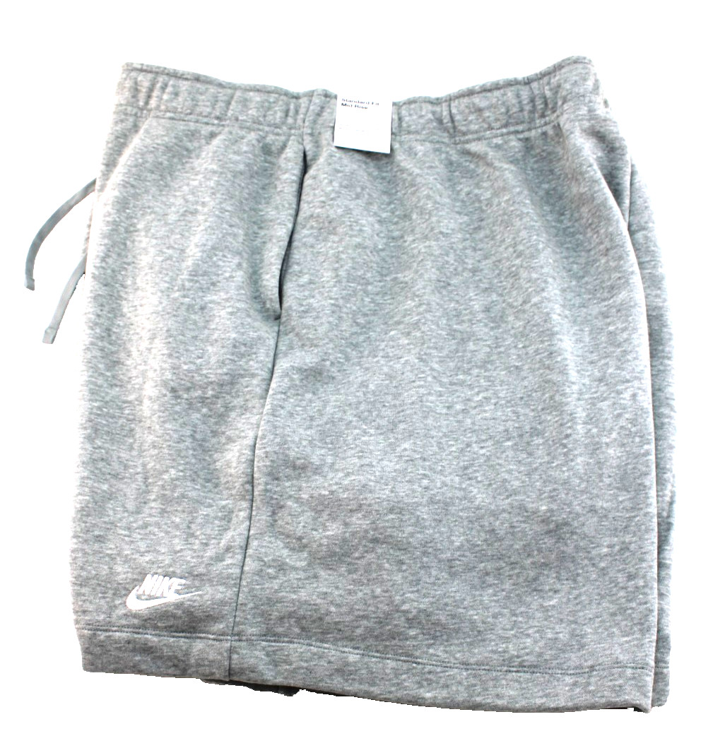 New NIKE Women’s 4X (53 – 57″) Gray / White Logo 2-Pocket Fleece Shorts MSRP $50