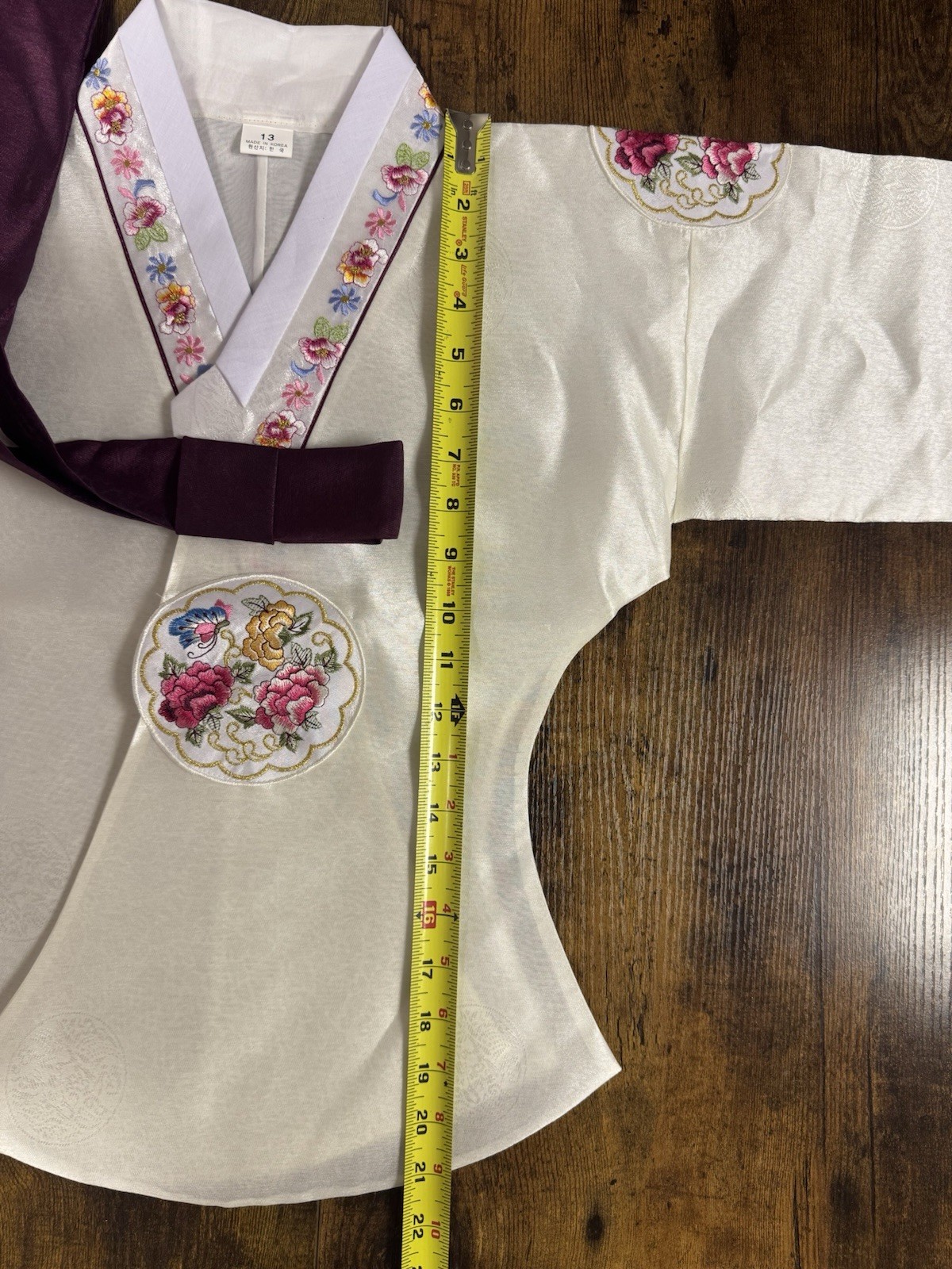 NEW Korean Traditional Hanbok Dress Jeogori Girl’s 13 White Pink Made in Korea