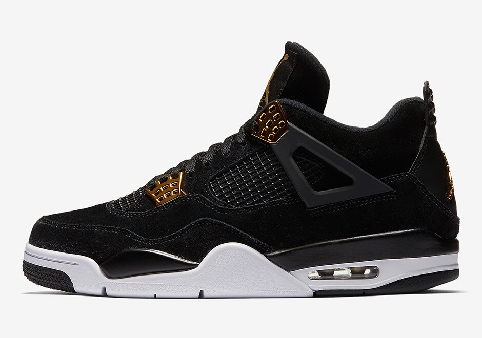 Nike Air Jordan 4 Retro Royalty Size 6.5-12 Black Metallic Gold White 308497 032