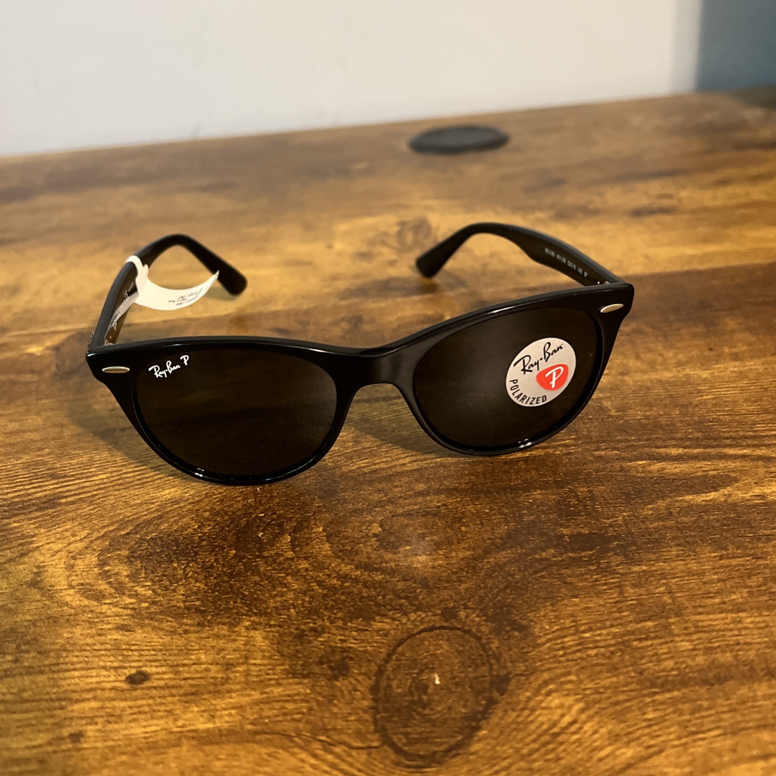 Ray-Ban P RB2185 Wayfarer Classic 901-58 Black Frame Green Polarized Sunglasses