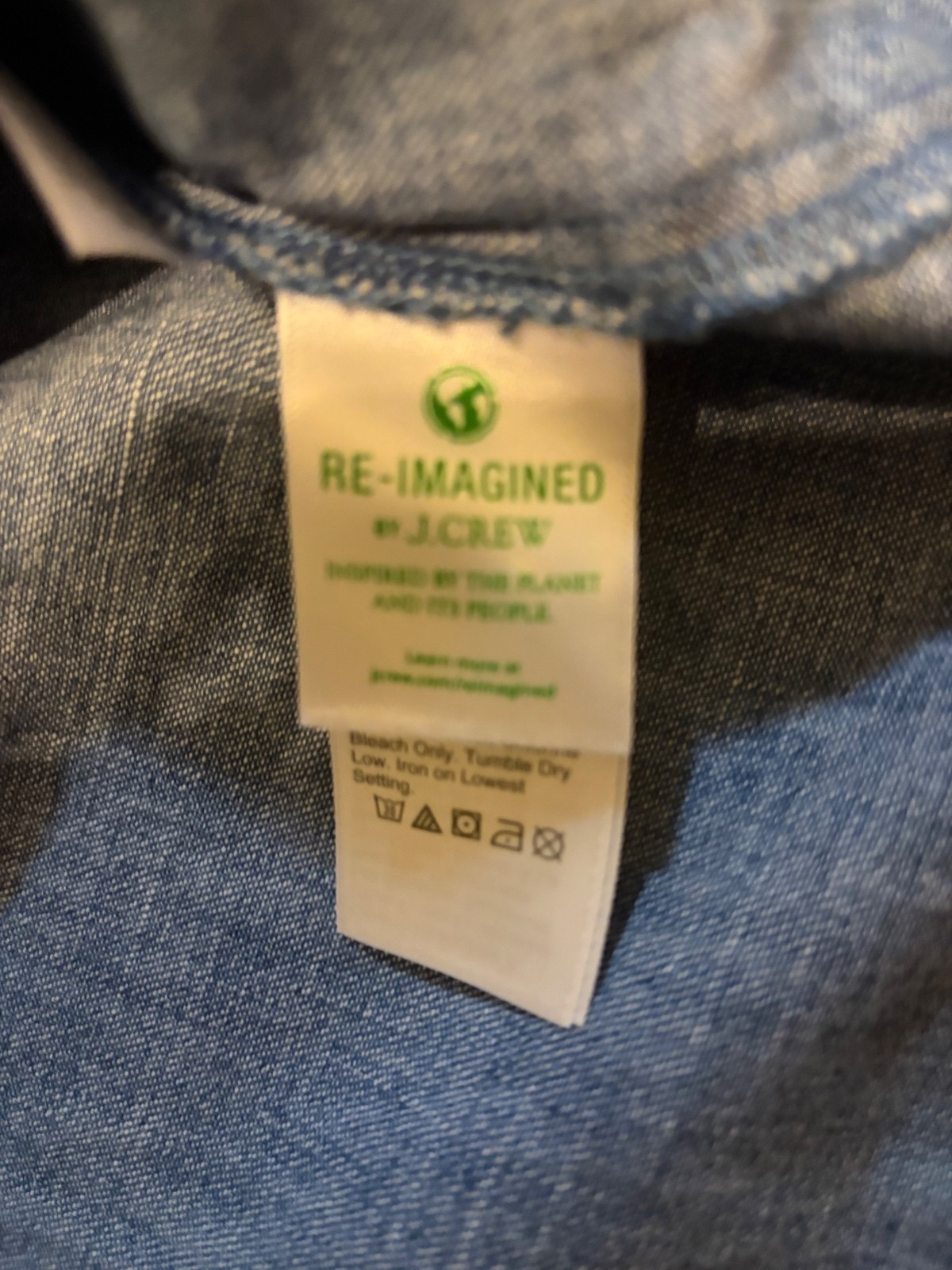 J. Crew Denim Chambray Popover Shift Dress Long Sleeve with Buttons Size Small