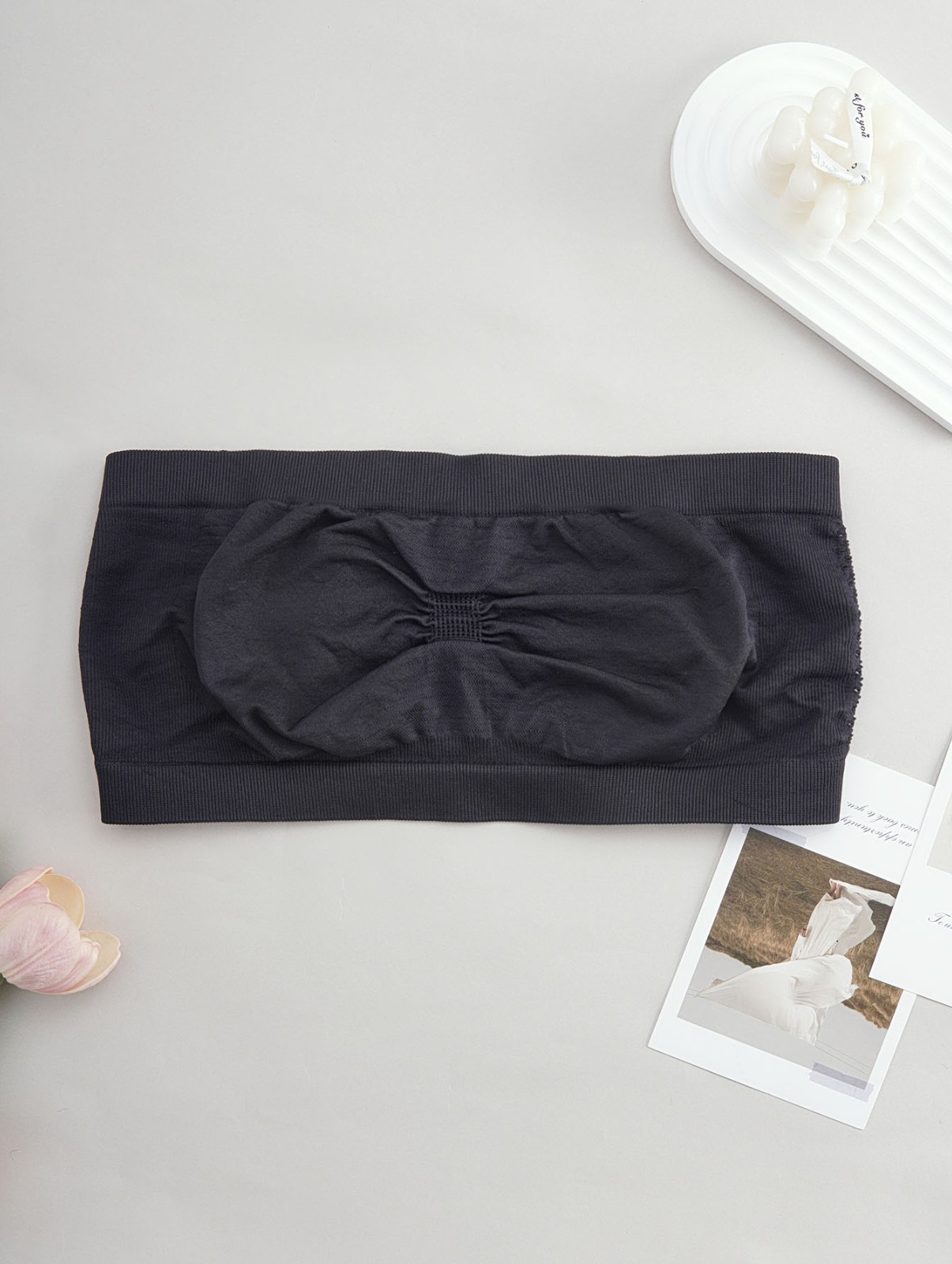 Strapless Bandeau Bra Breathable Mesh Wireless Push Up Anti Slip Tube Top Bra