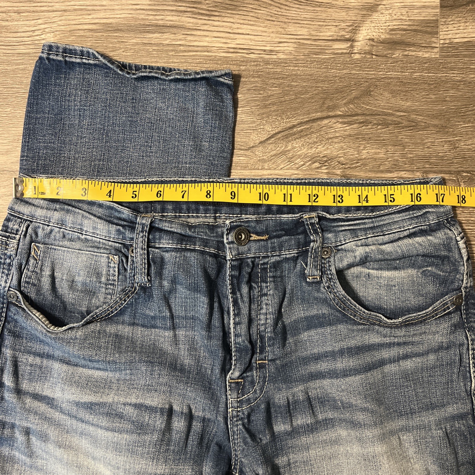 BKE Jake Straight Stretch Mid Rise Medium Wash Blue Jeans Men’s Size 34×32
