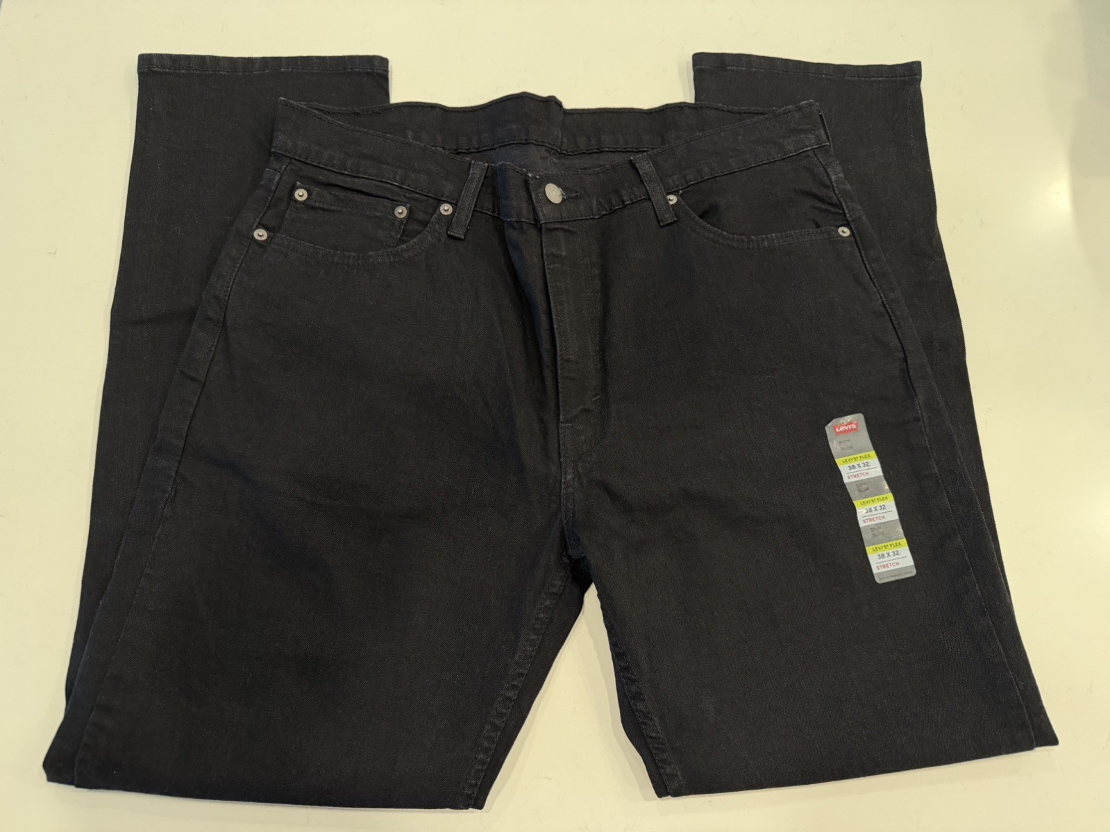 Levi’s 511 Jeans Mens 38×32 Black Slim Straight Leg Stretch Denim Pants NEW