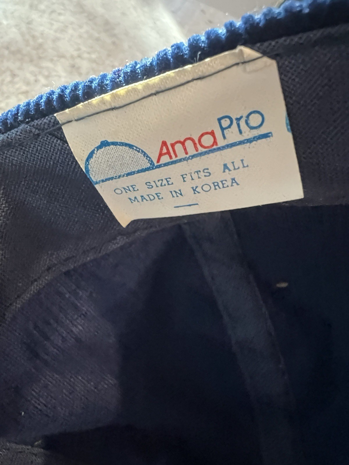 Rare Gold AmaPro Mercedes Benz Corduroy ZipBack Hat Cap Blue Vintage 1990s
