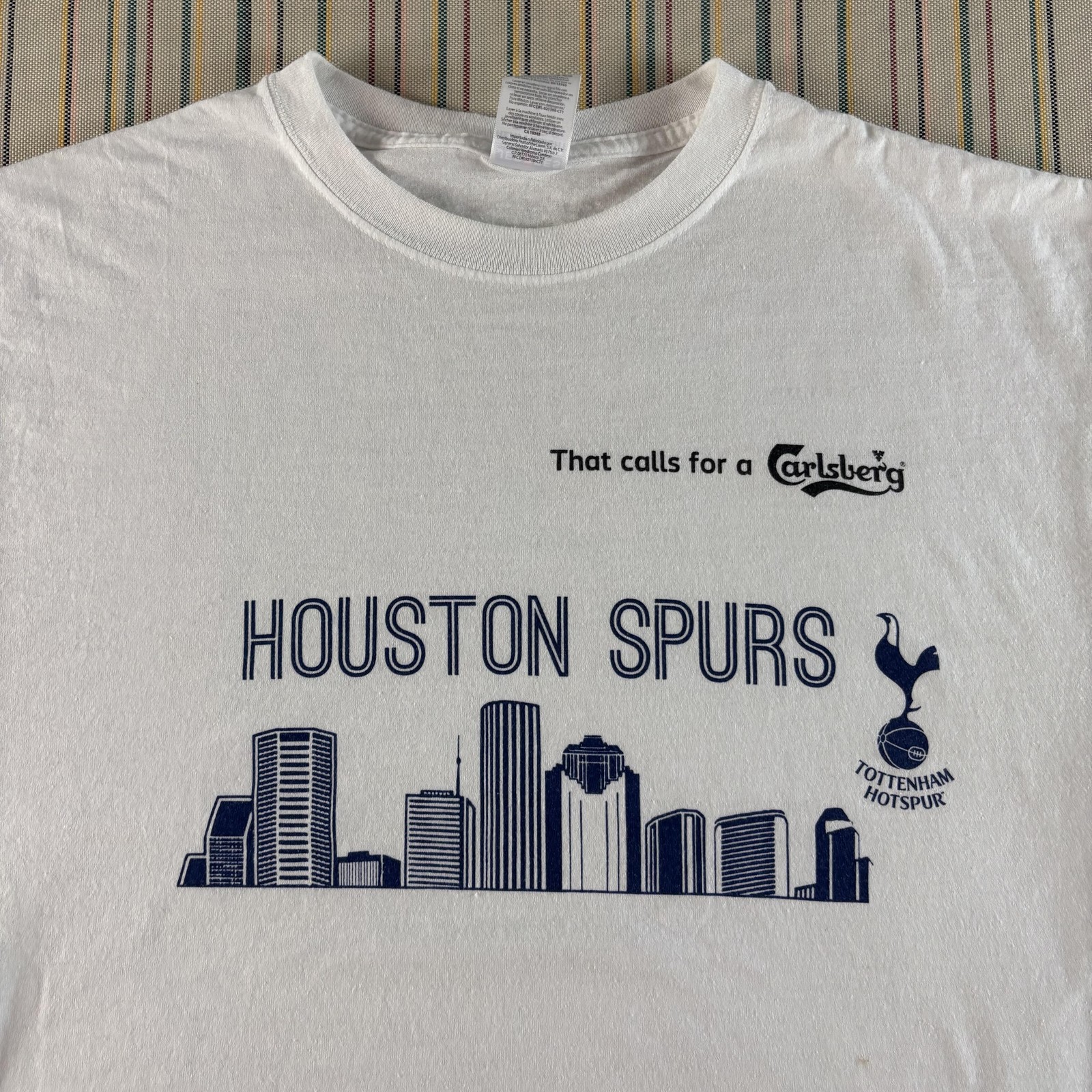 Houston Spurs Shirt Mens Large Tottenham Hotspur Soccer Carlsberg Promo Tee