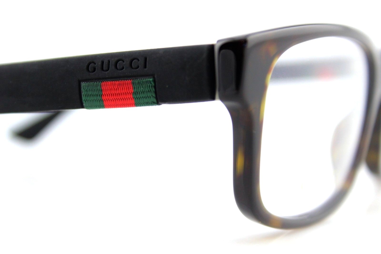 NEW Authentic GUCCI Mens Havana Matte Black Rubber Eye Glasses Frame GG0012O 002