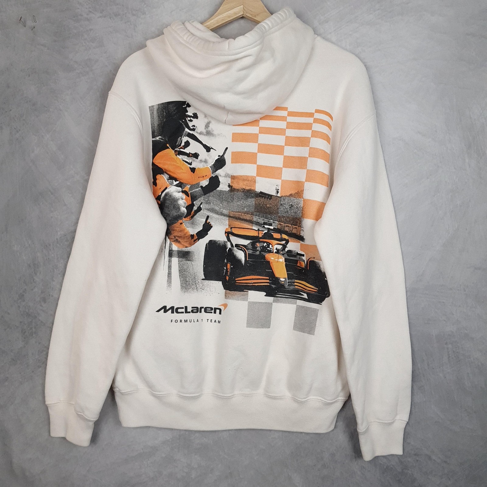 Hollister McLaren Formula 1 Team Hoodie Sweatshirt Mens Medium White Racing
