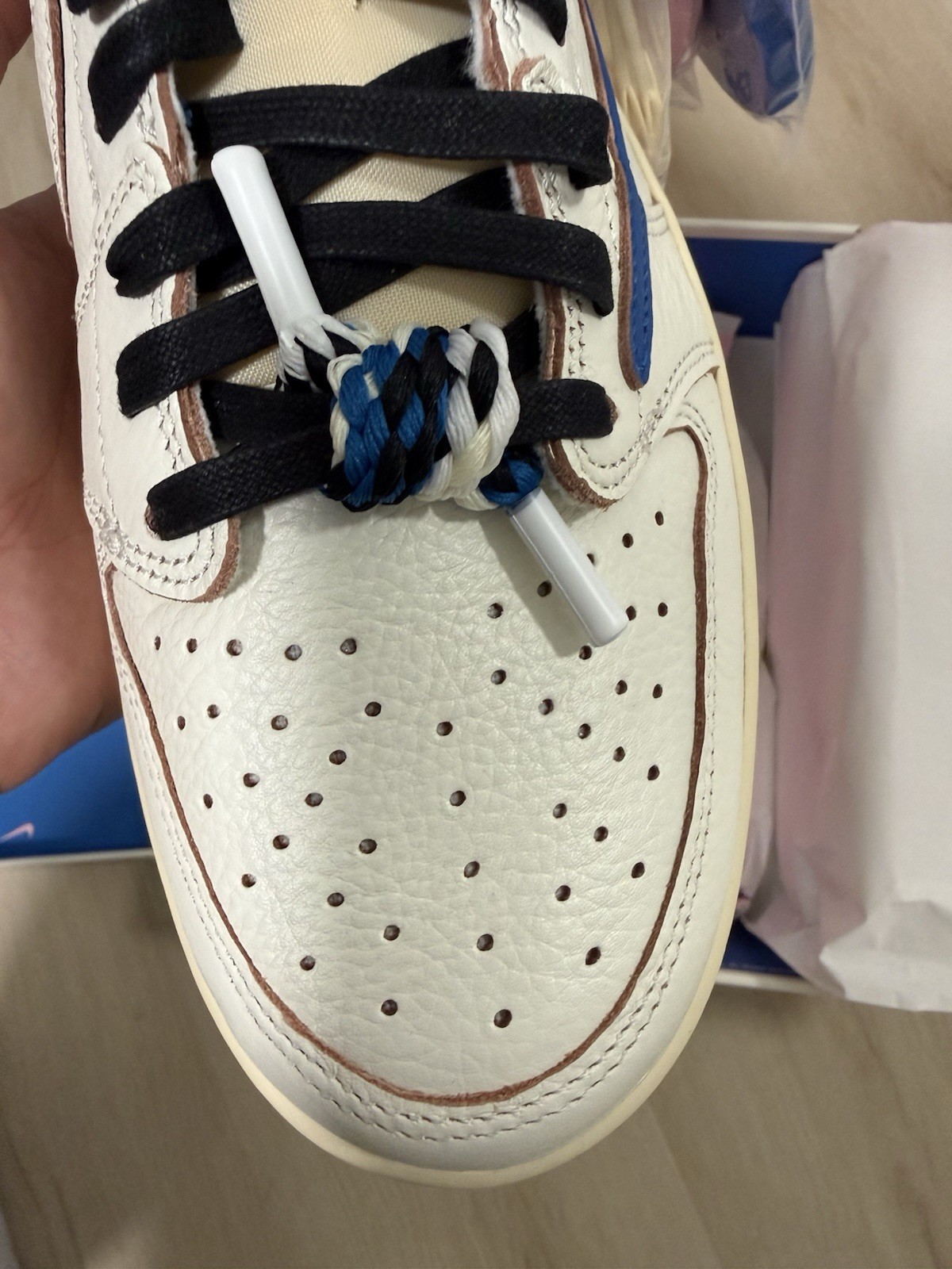 Jordan 1 Low OG SP Fragment x Travis Scott Sail Military Blue – Men’s Size 12 ✅