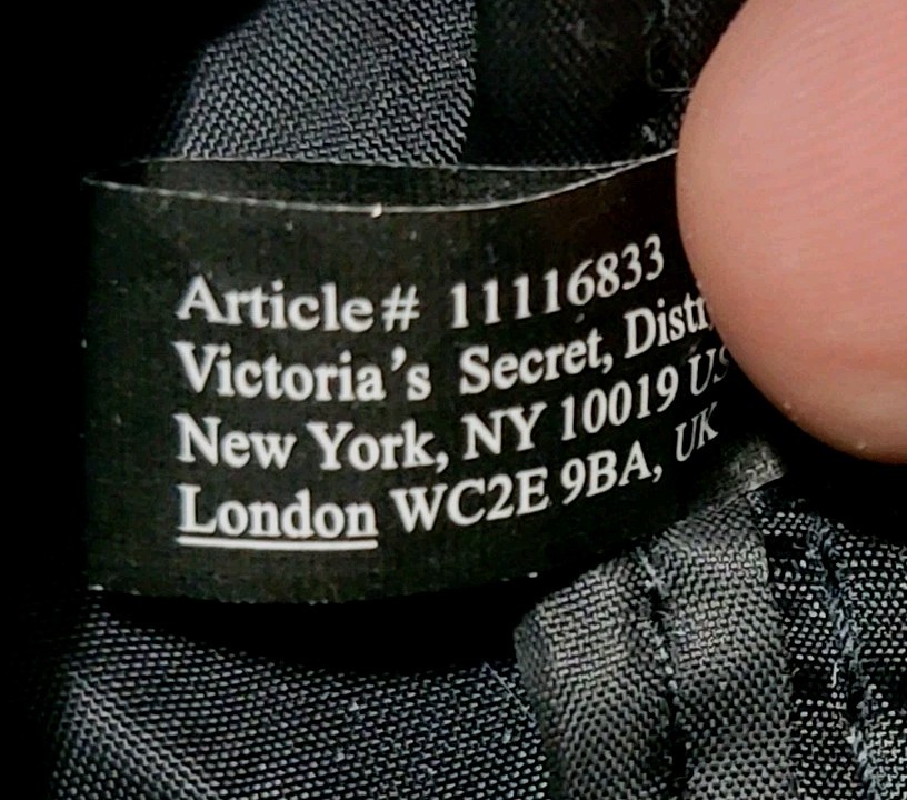 Victoria’s Secret Tote Bag Womens Large Black Mesh Logo PVC Zip Shoulder Travel