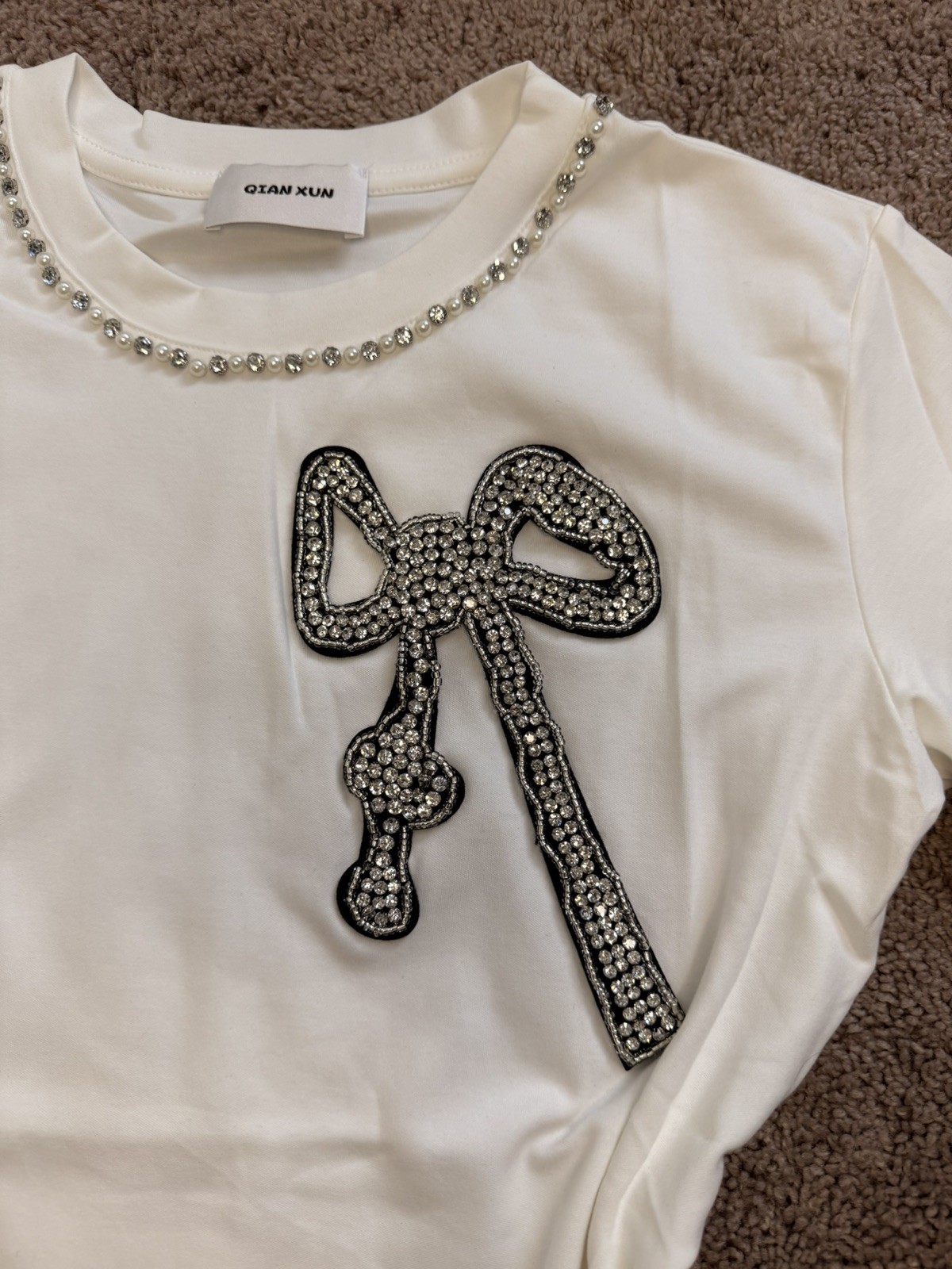 White T Shirt With Beautiful Applications