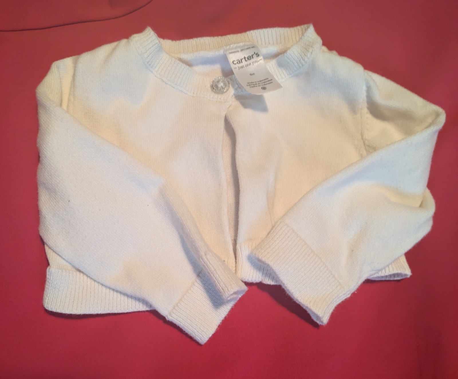 9-Month-Old Sweater For Baby Girls Made By Carters And Cotton Fabric.