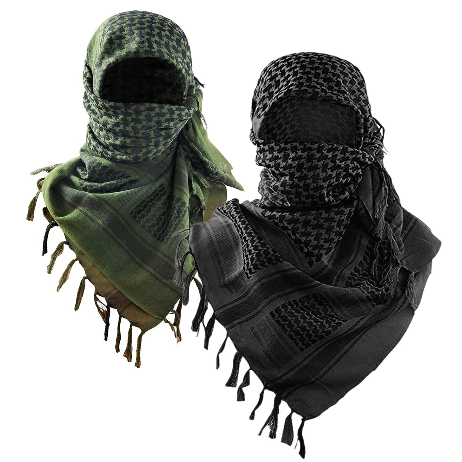 Military Shemagh Tactical Desert Scarf / 100% Cotton Keffiyeh Scarf Wrap for Men