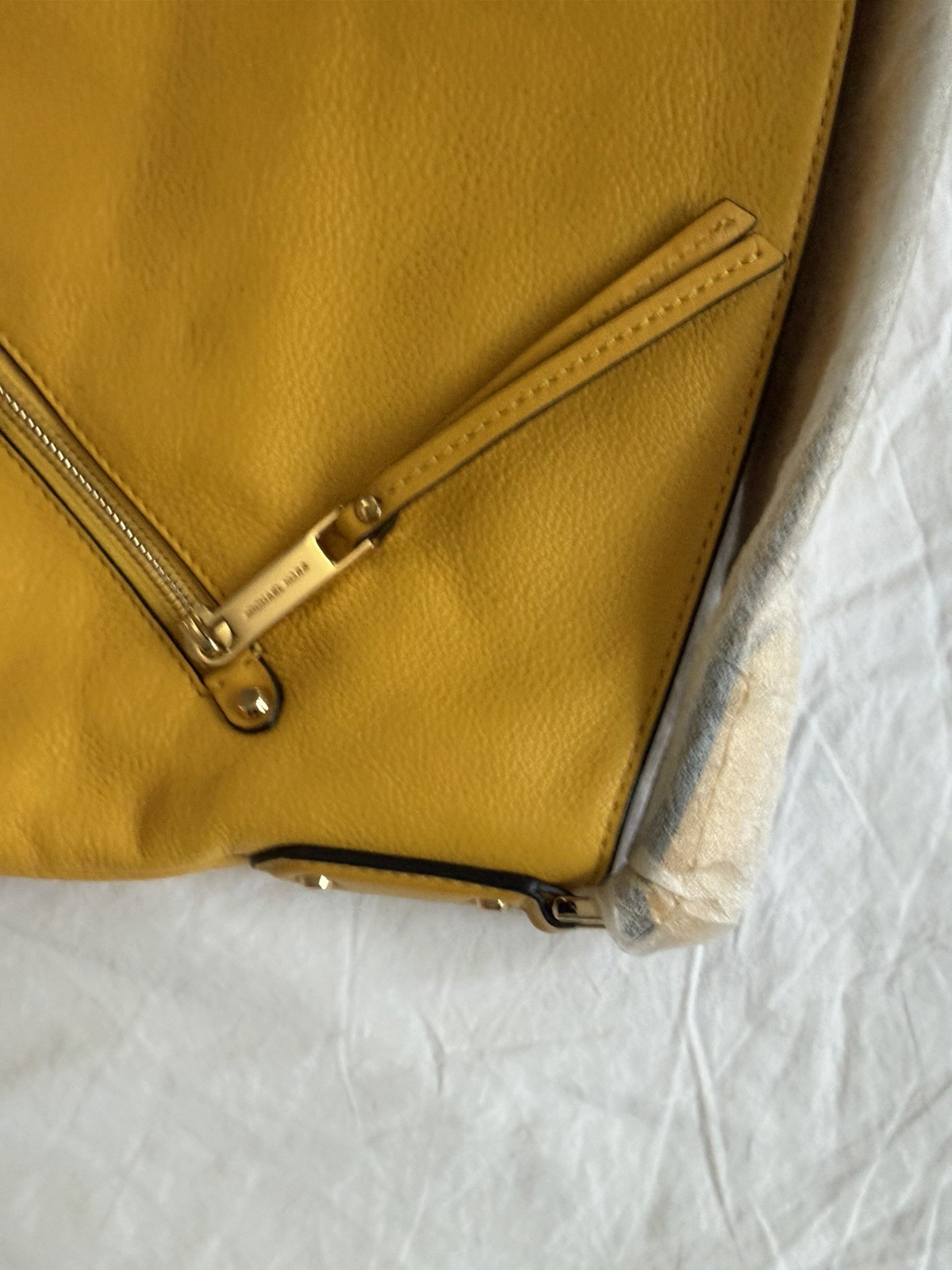 Michael Kors Yellow Large Shoulder Bag Zip Closure w/ Dust Bag