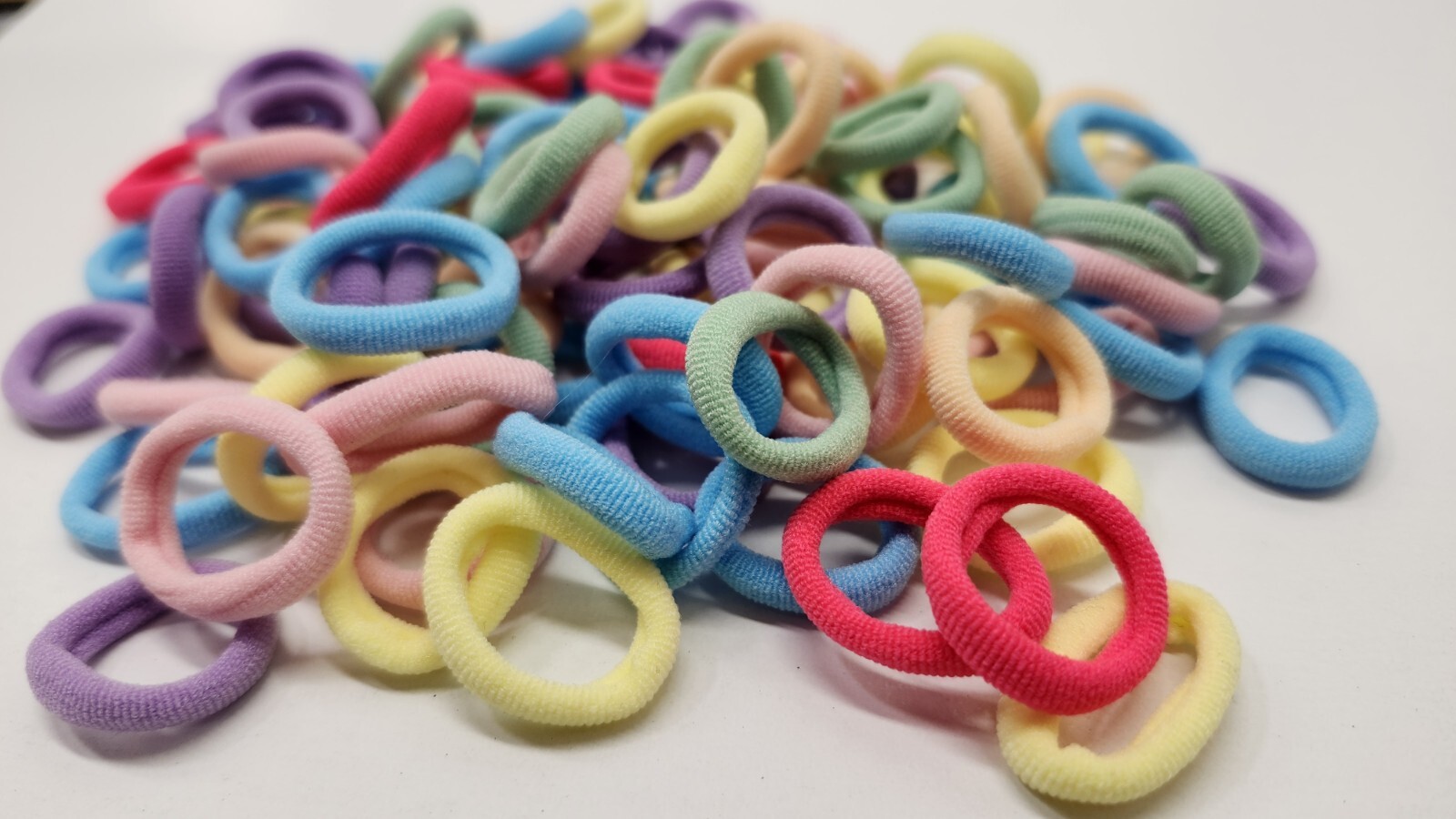 100 Pcs Baby Hair Ties, Seamless Cotton Toddler Hair Ties for Girls and Kids