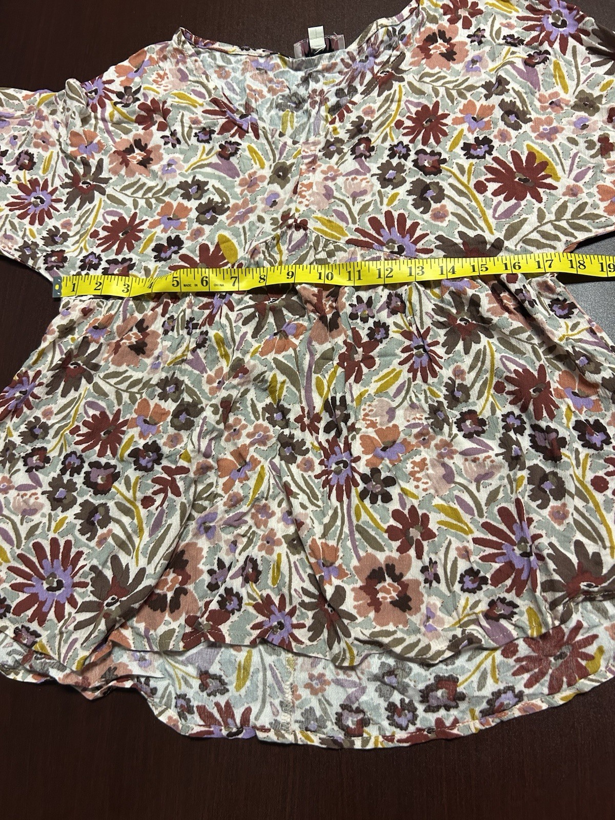 Andree Top Womens S Mod Florals 70s Bell Sleeve Colorful Hippie Fun New Retro