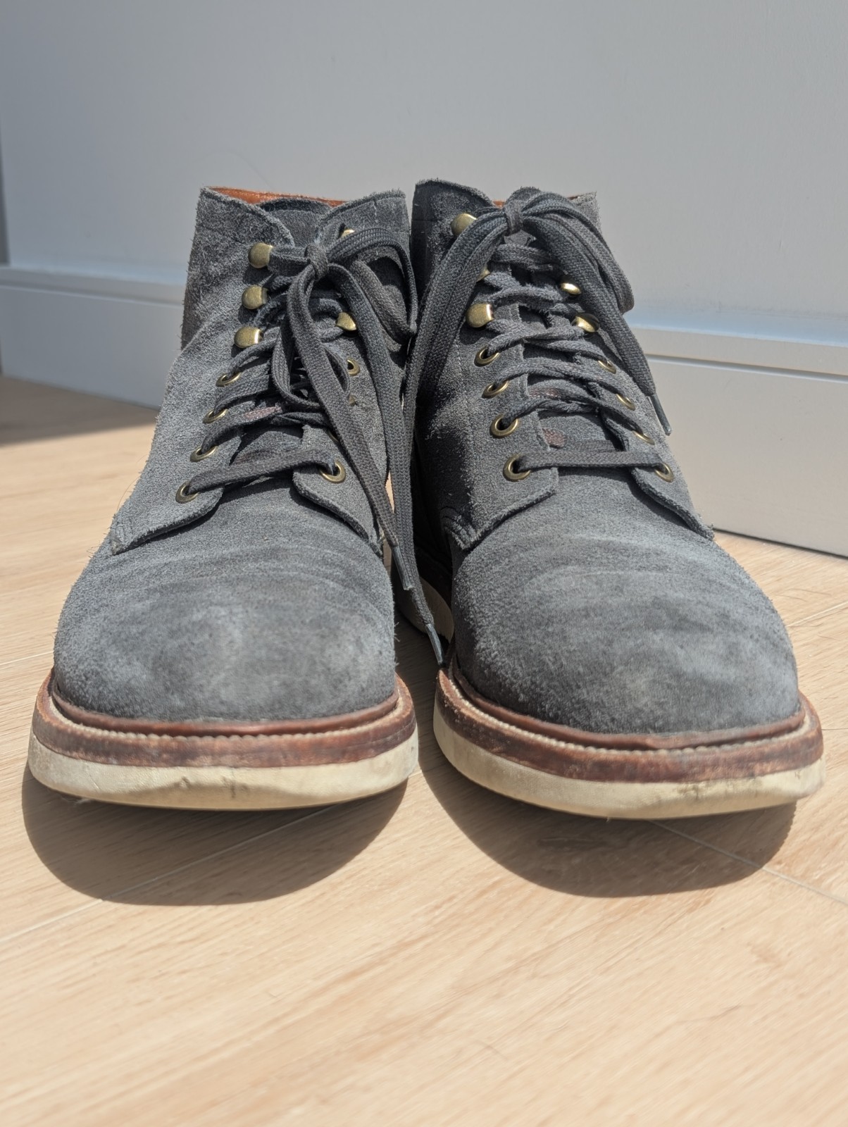 Grant Stone Blue Storm Suede Diesel Boots Lace-Up Vibram Sole Men 11.5D