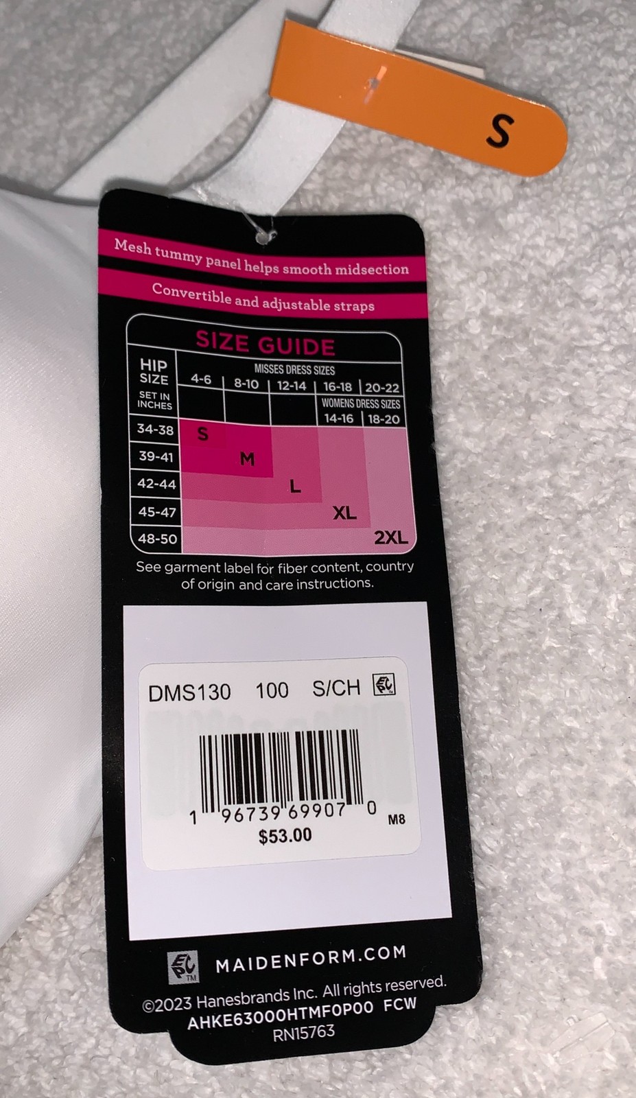 MAIDENFORM Tummy Tucking Foam Cup White Firm Control Cami Womens Sz S M L XL 2XL