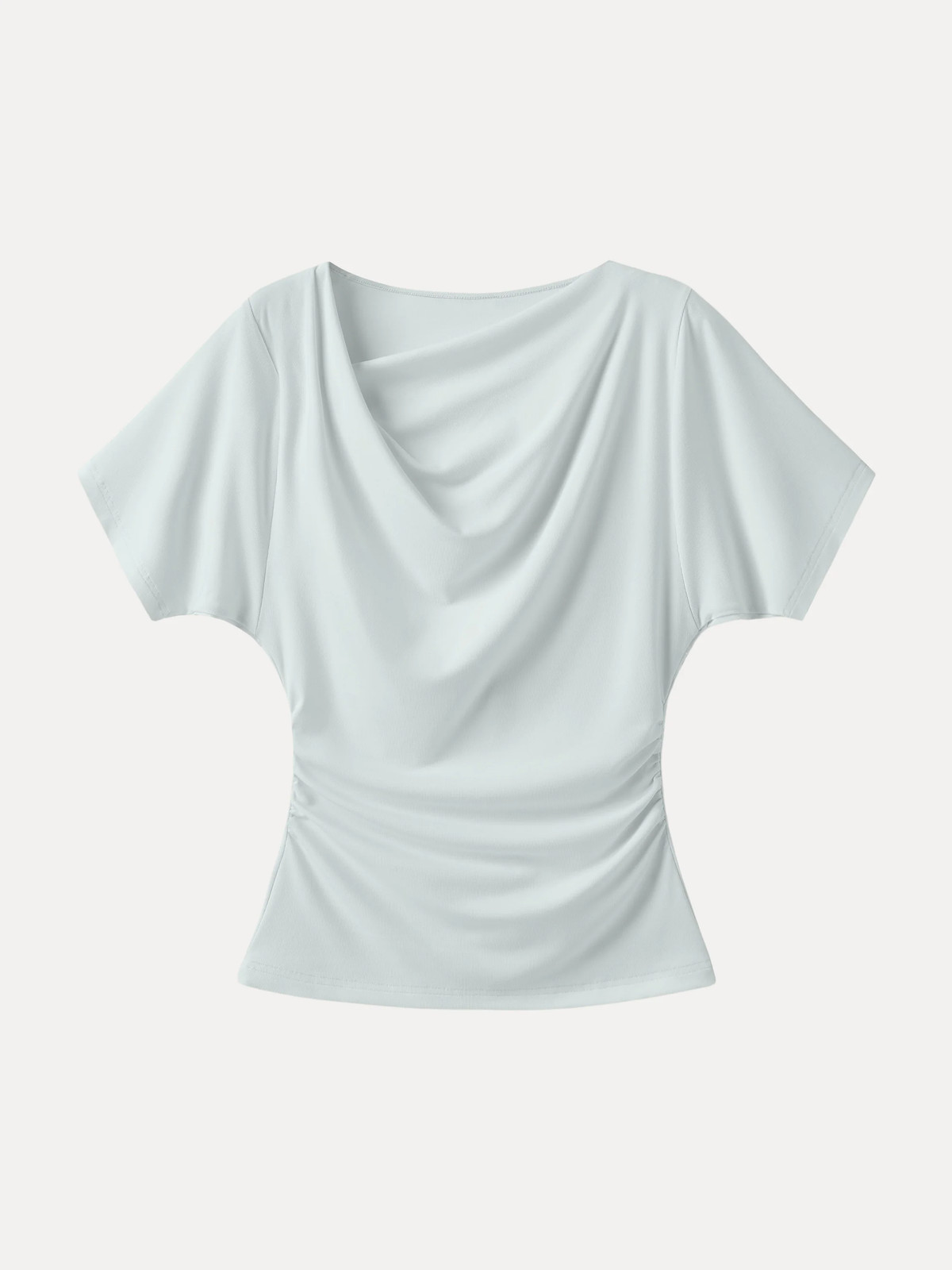 OGL Asymmetrical Cowl Neck Ruched Top