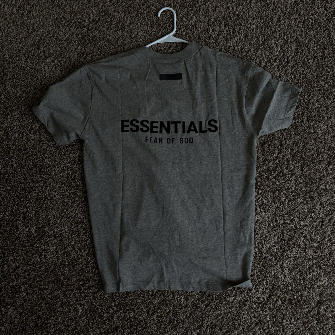 ESSENTIALS Fear of God ESSENTIALS Men’s Gray Logo Crew Tee S Cotton