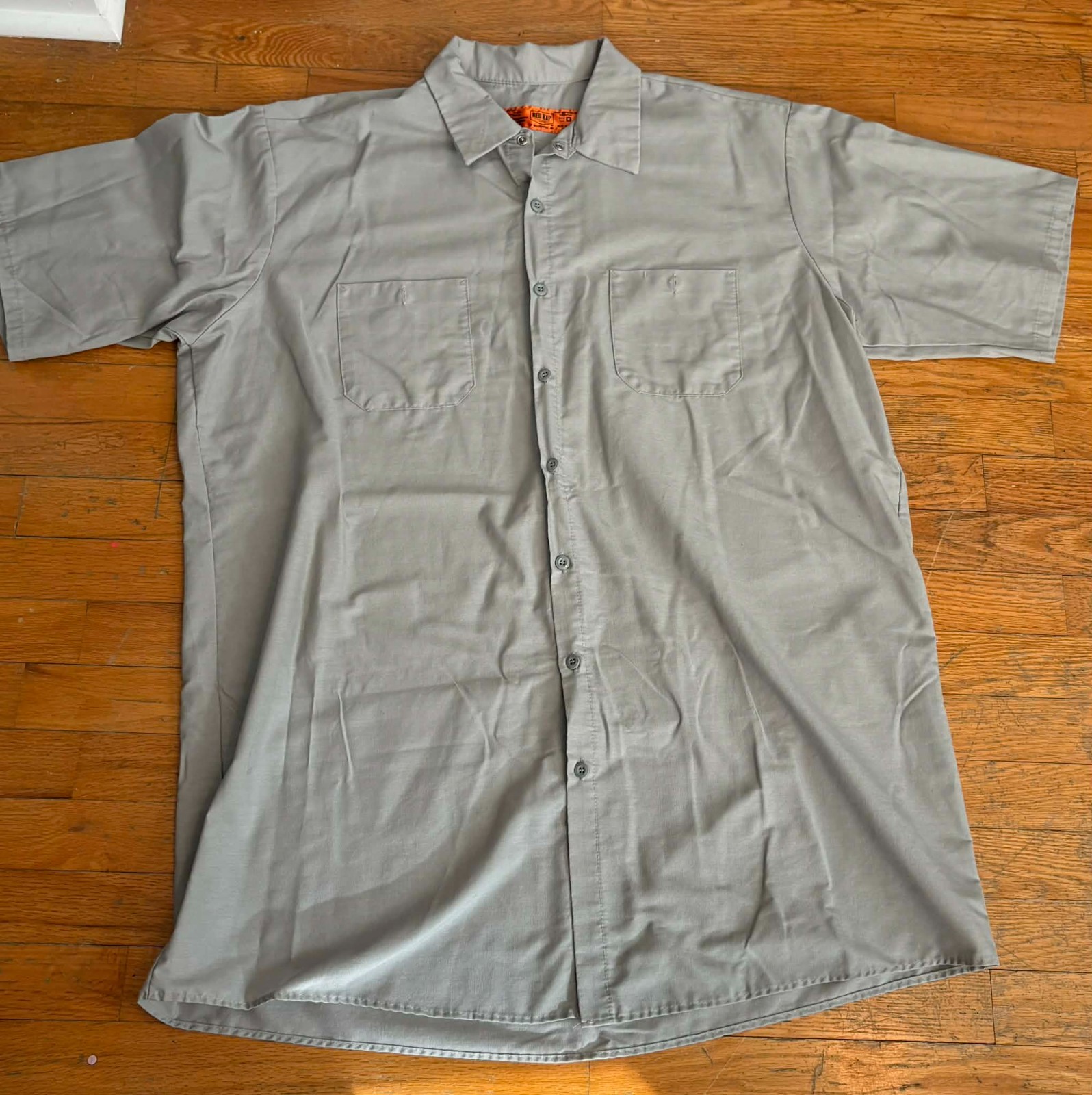 Red Kap Style SP24 Men’s Short Sleeve Industrial Work Shirt Gray 2XL