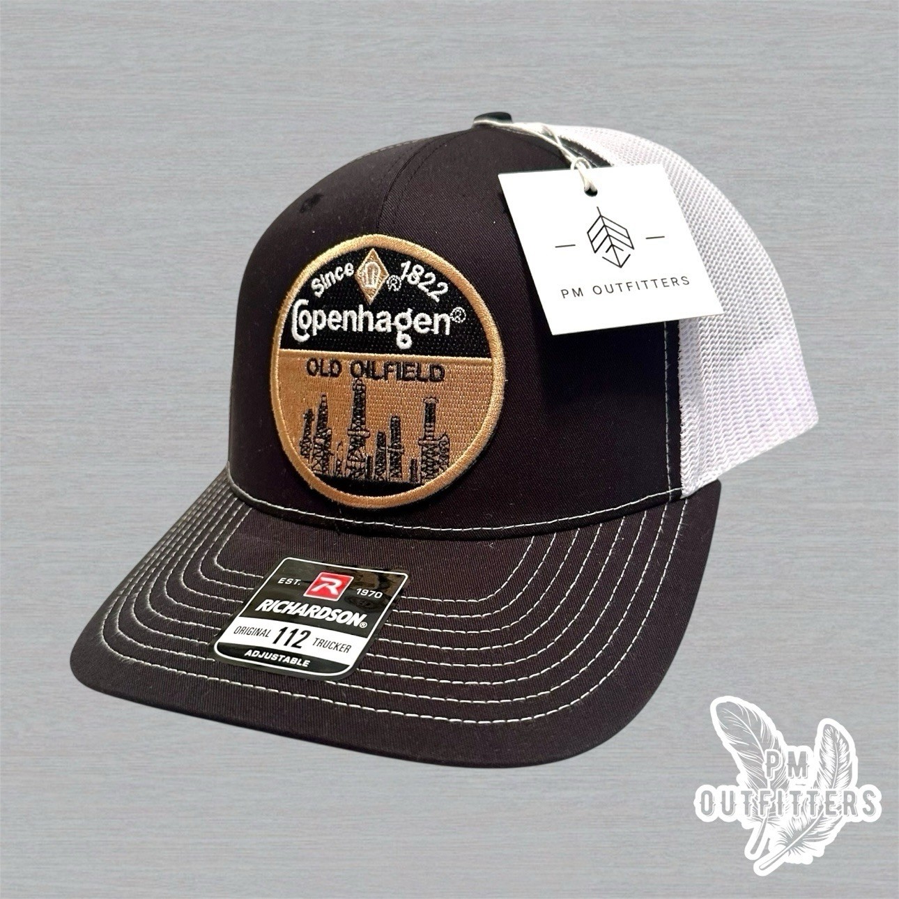 Vintage Copenhagen Old Oilfield Embroidered Patch Richardson 112 Trucker Hat