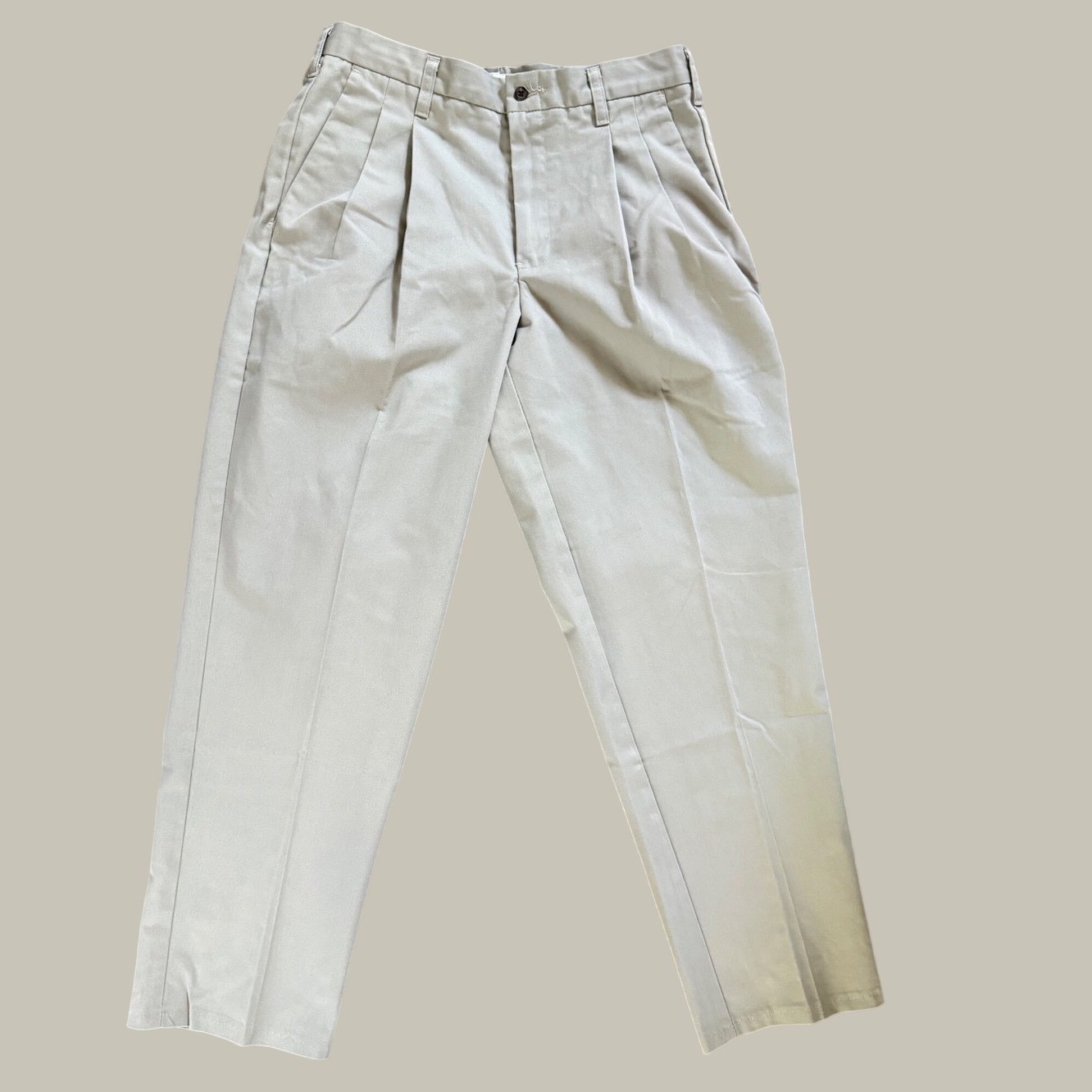 Cintas ComfortFLEX Mens 32 Pleated Chino Pants Khaki Workwear Trousers 865-82