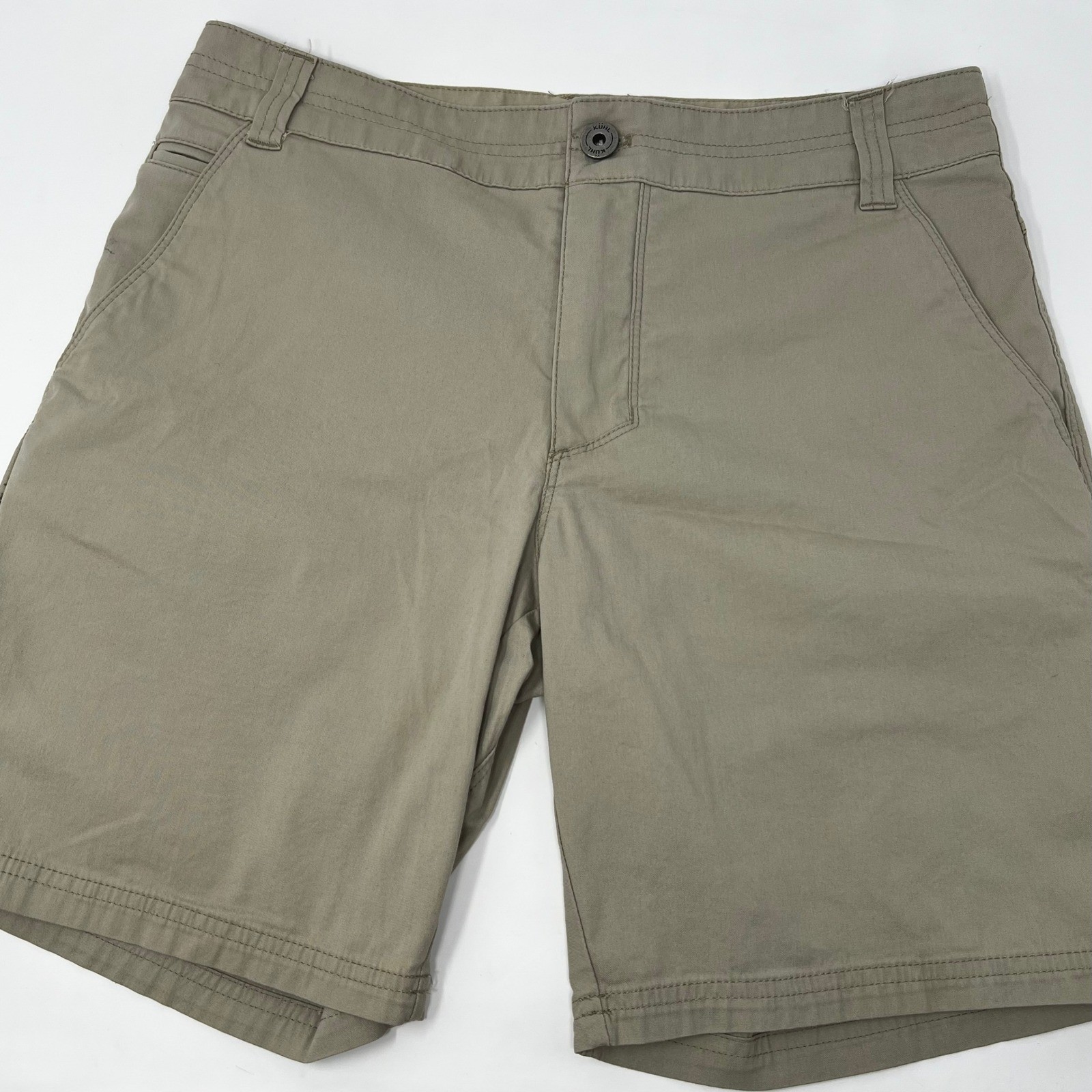 Kuhl Resistor Lite Chino Shorts Tan Khaki Mens 30 Stretch Hiking Outdoor UPF 50+