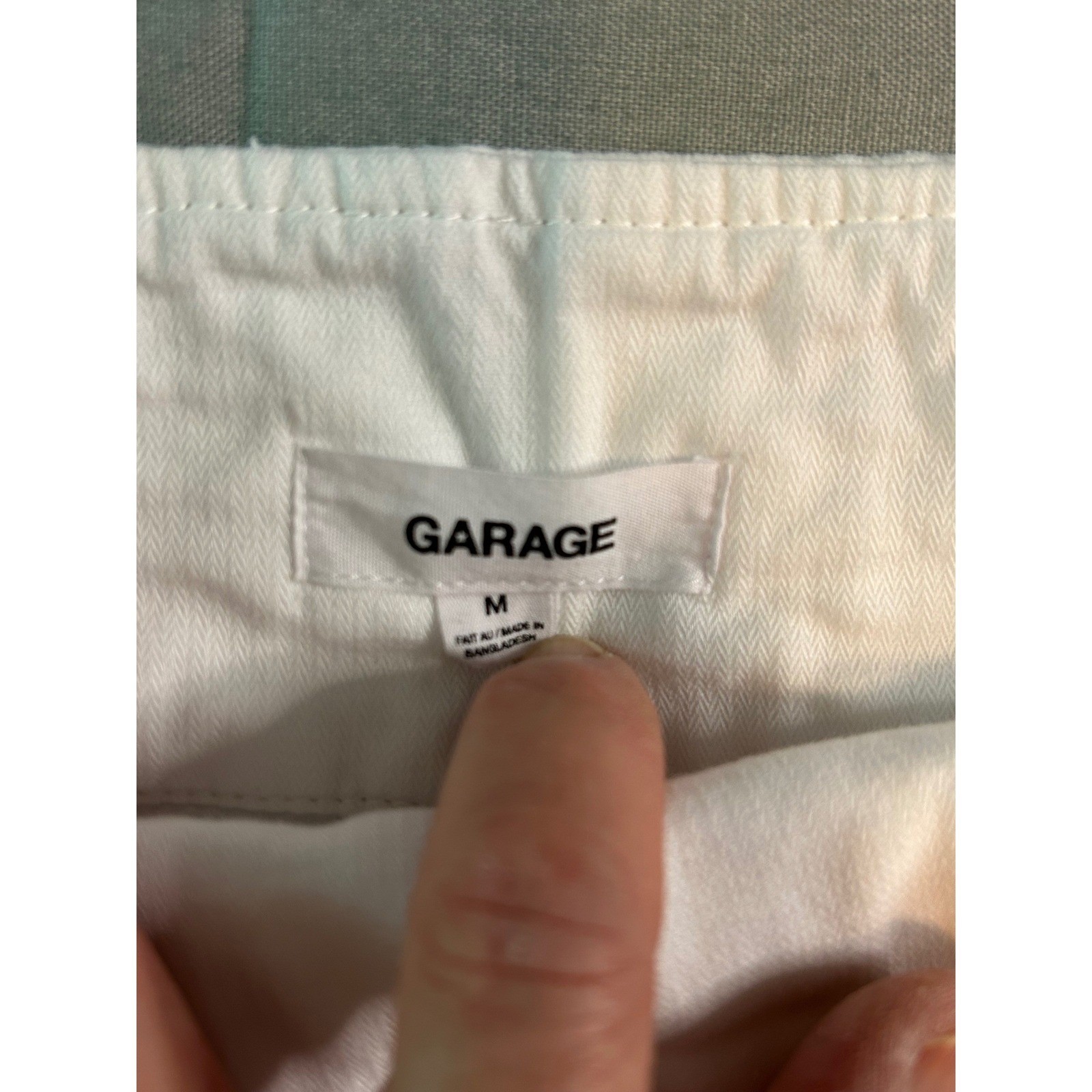 Garage White Pleated Mini Skort Side Zip Cotton Herringbone 100087601 Size M