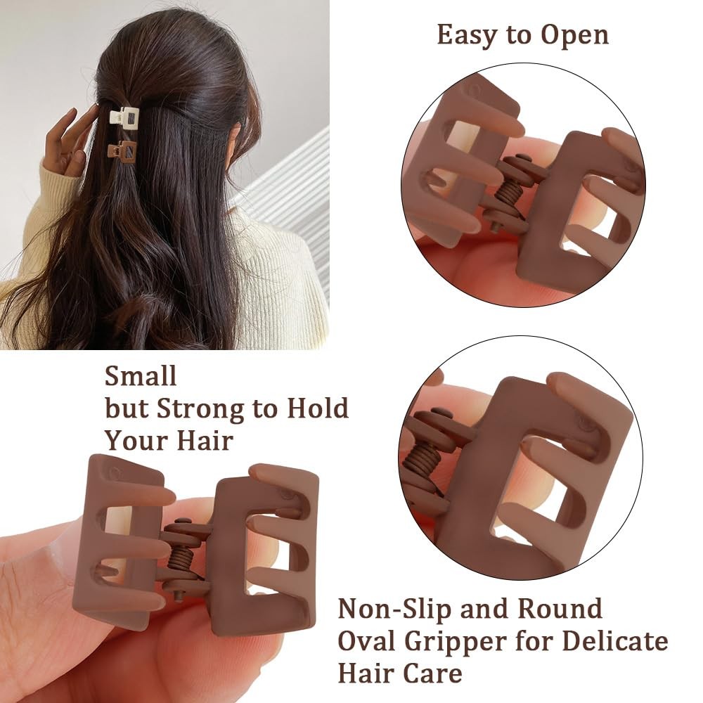 10Pcs Small Hair Clips 1 Count (Pack of 10), Black and Neutral Colors Matte