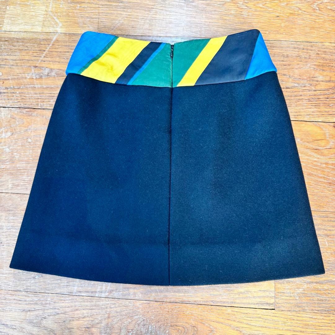 Louis Vuitton Skirt Size 34 Length 42cm Black Yellow Green Blue