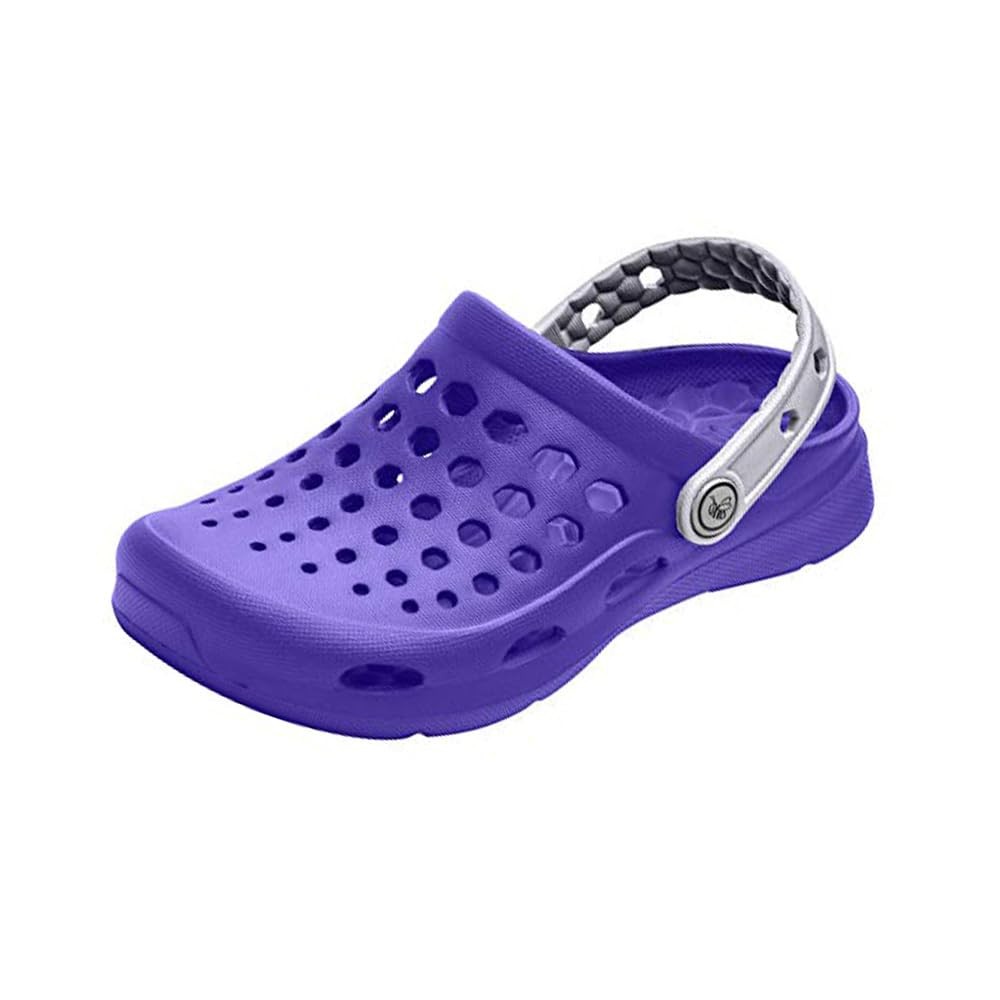Joybees Kids Active Clog – Comfortable and Easy to 8-9 Toddler, Violet/Silver