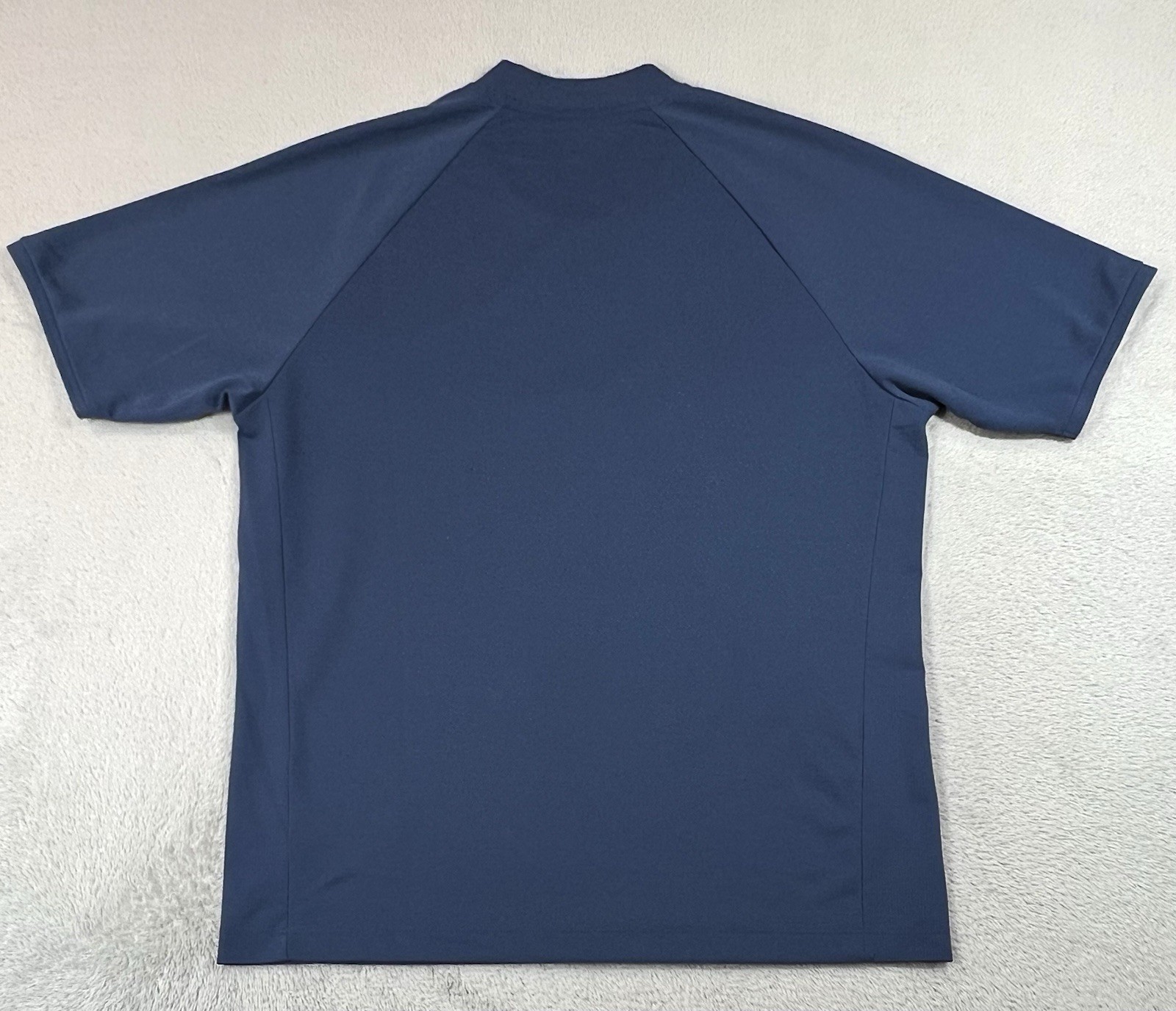 Uniqlo x Theory Shirt Mens Large Blue Dry-Ex 1/4 Quarter Zip Short Sleeve