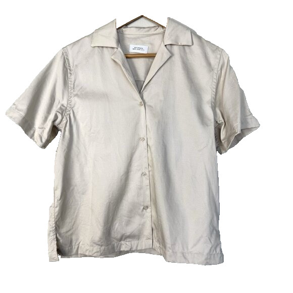 Saturdays New York City Camp Collar Shirt Womens Medium Classic Preppy Minimal