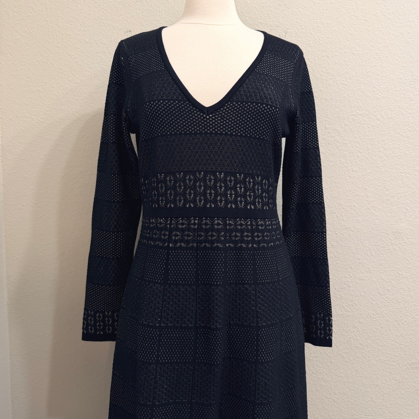 Gal Meets Glam Heidi Sweater Dress Black Knit Womens Size XL Stretchy Classic