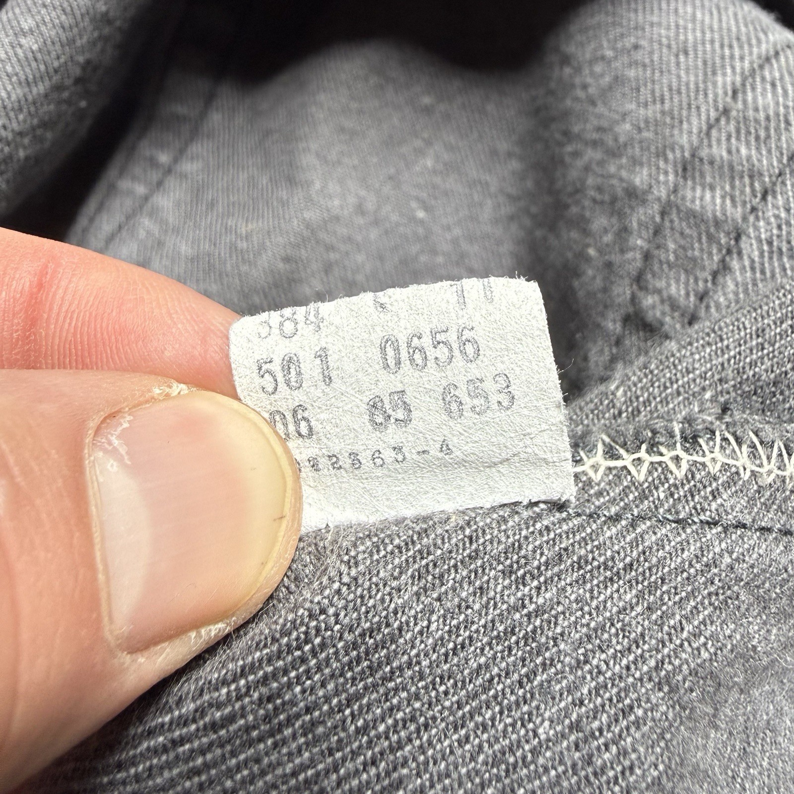 Vintage 80s Levi’s 501 Jeans Fit 32×36 Charcoal Grey Button Fly USA Made