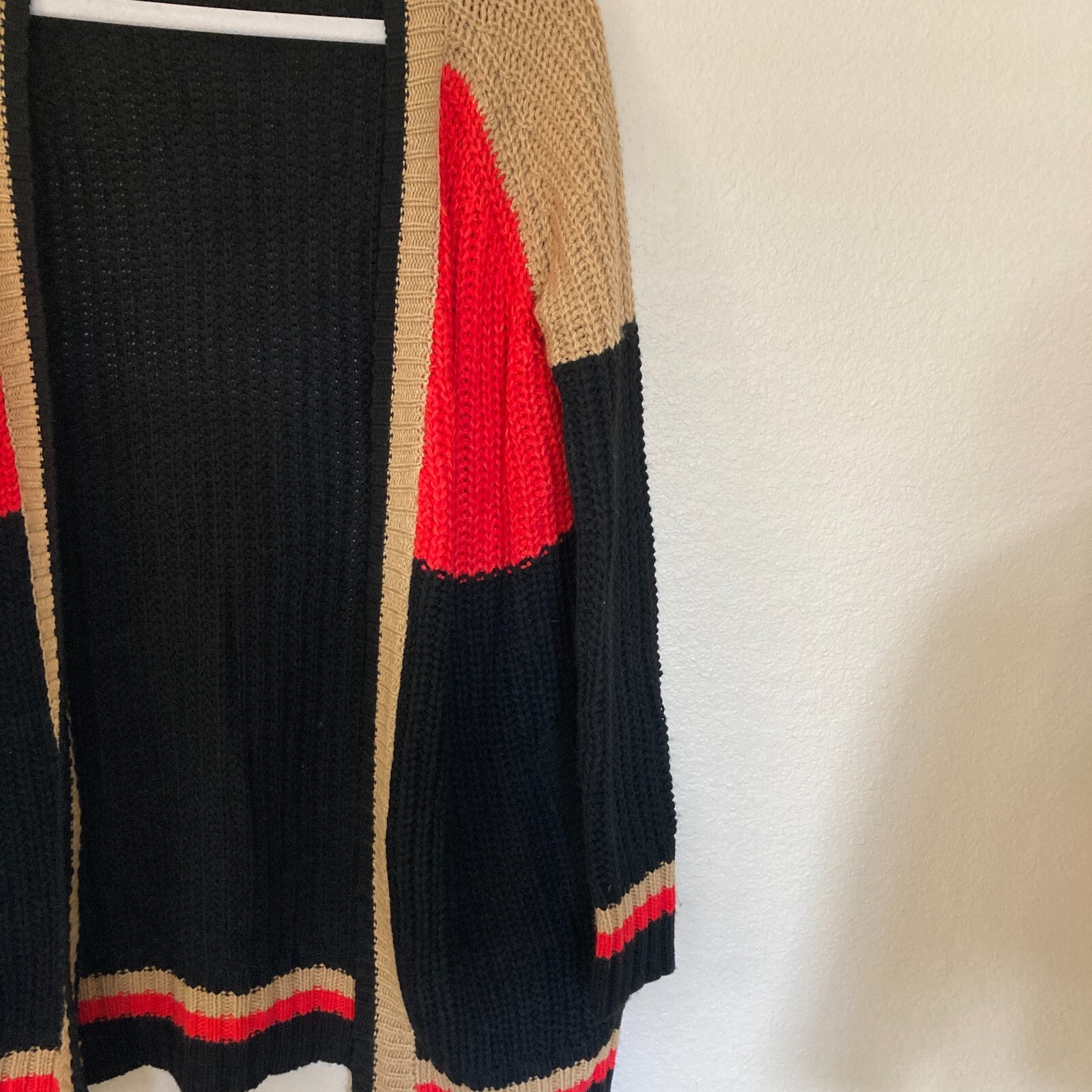Stitches and Stripes Knit Open Front Cardigan Sweater Size Small