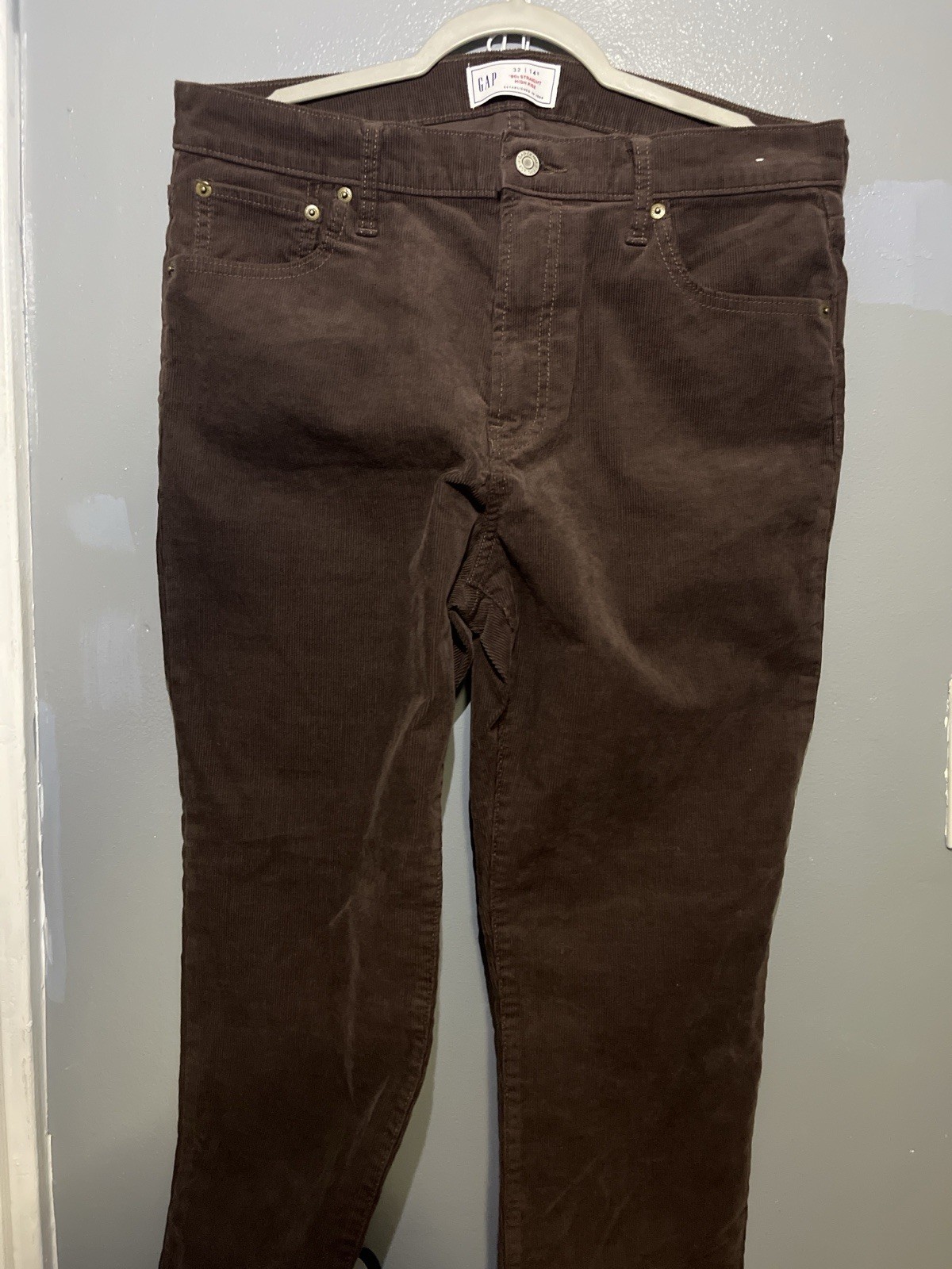 GAP High Rise 90s Straight Brown Corduroy Jeans 5-Pocket Cotton